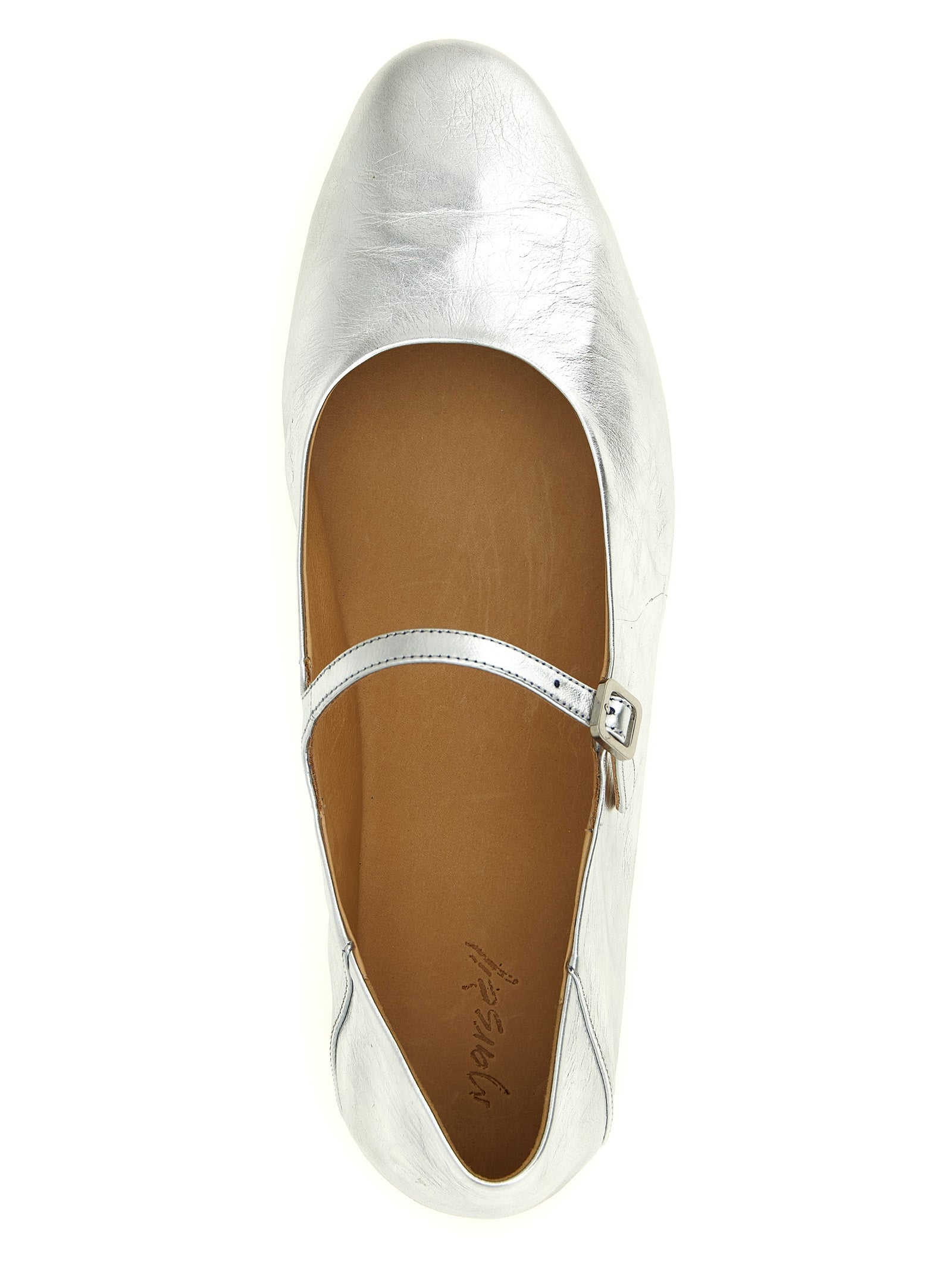 Marsell Silver Calfskin Ballet Women's Flats