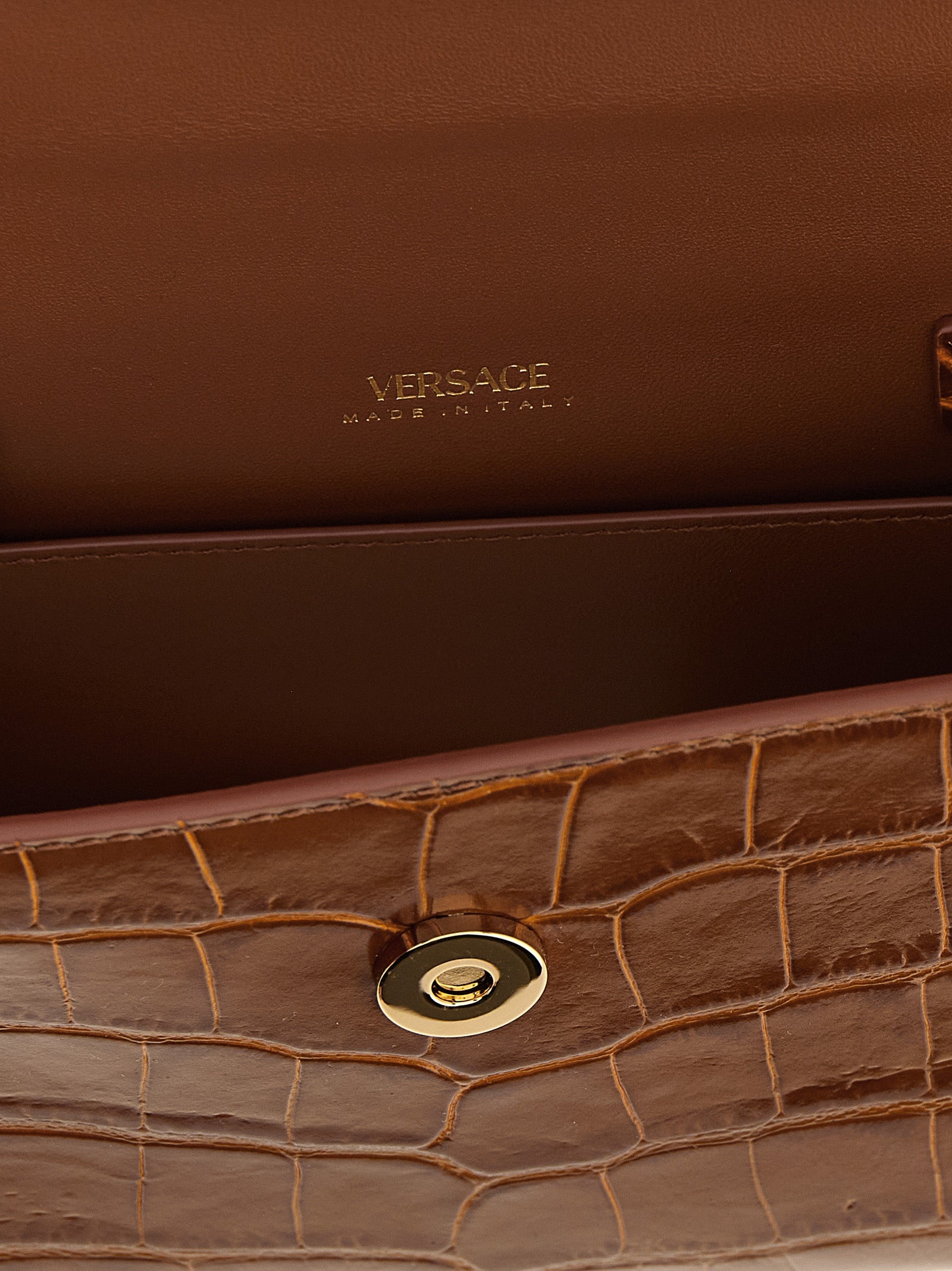 Versace Brown Calfskin Women's Handbag