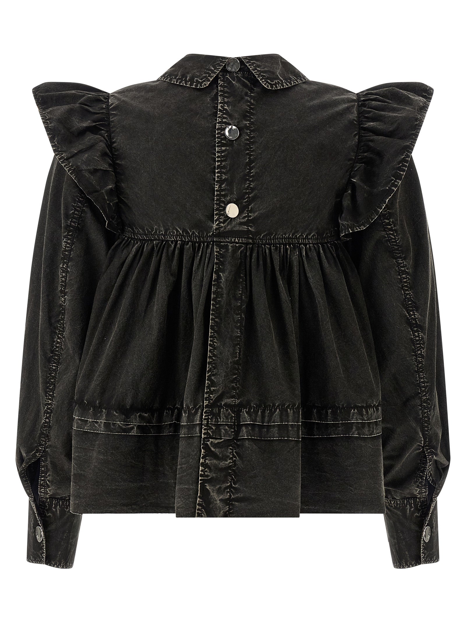 Ganni Black Organic Cotton Women's Blouse