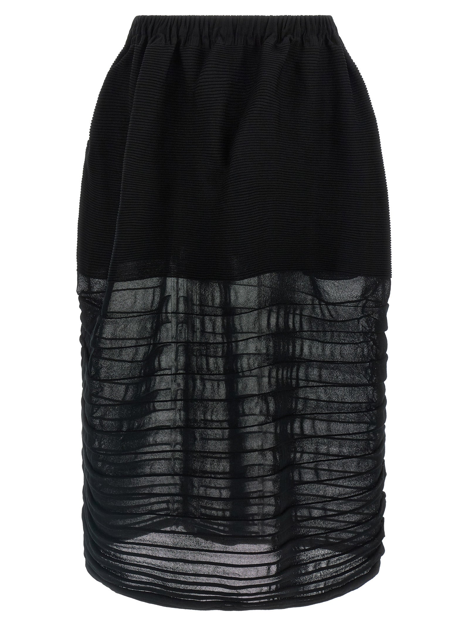 Issey Miyake Black Polyester Midi Women's Skirt