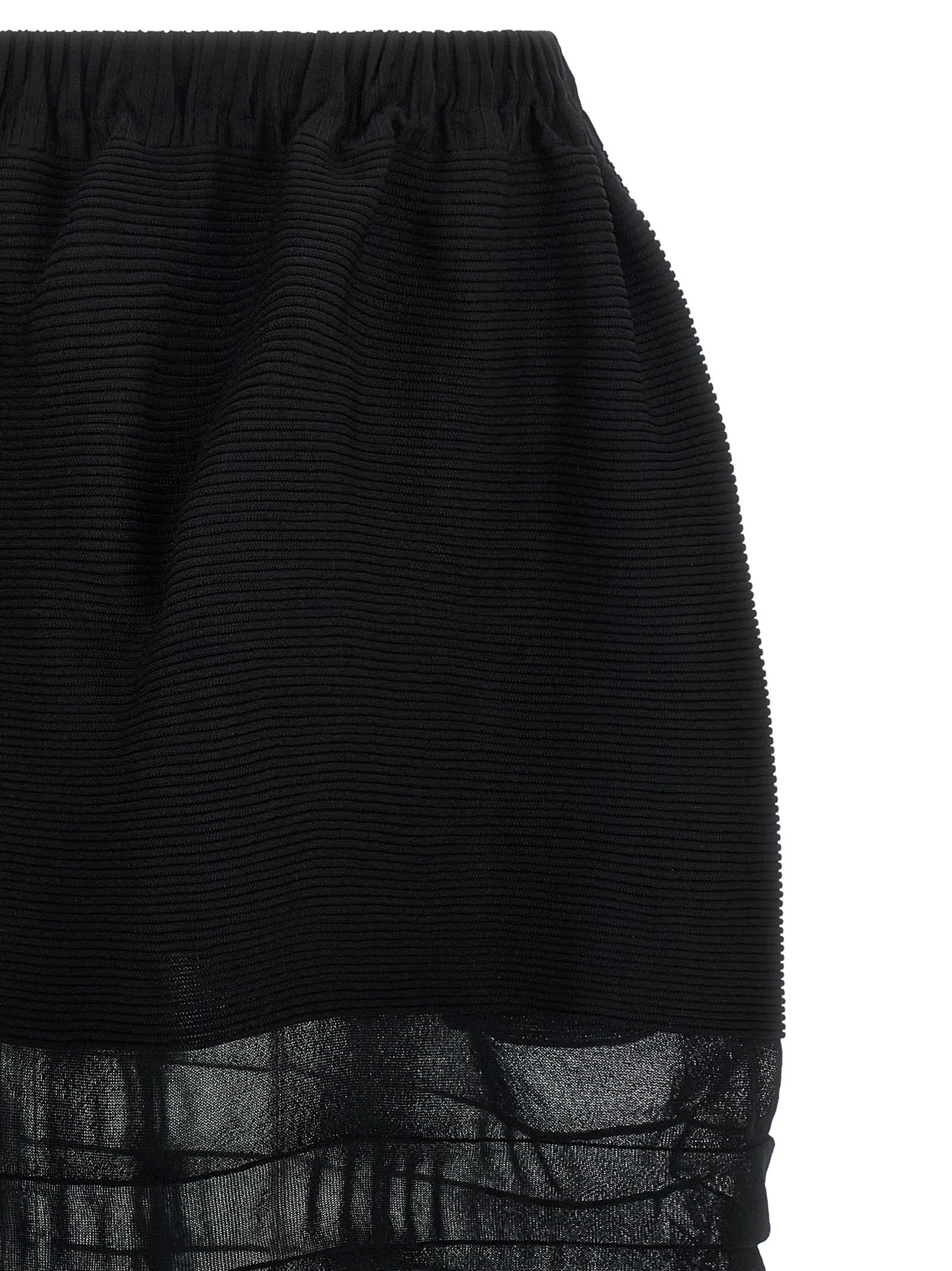 Issey Miyake Black Polyester Midi Women's Skirt