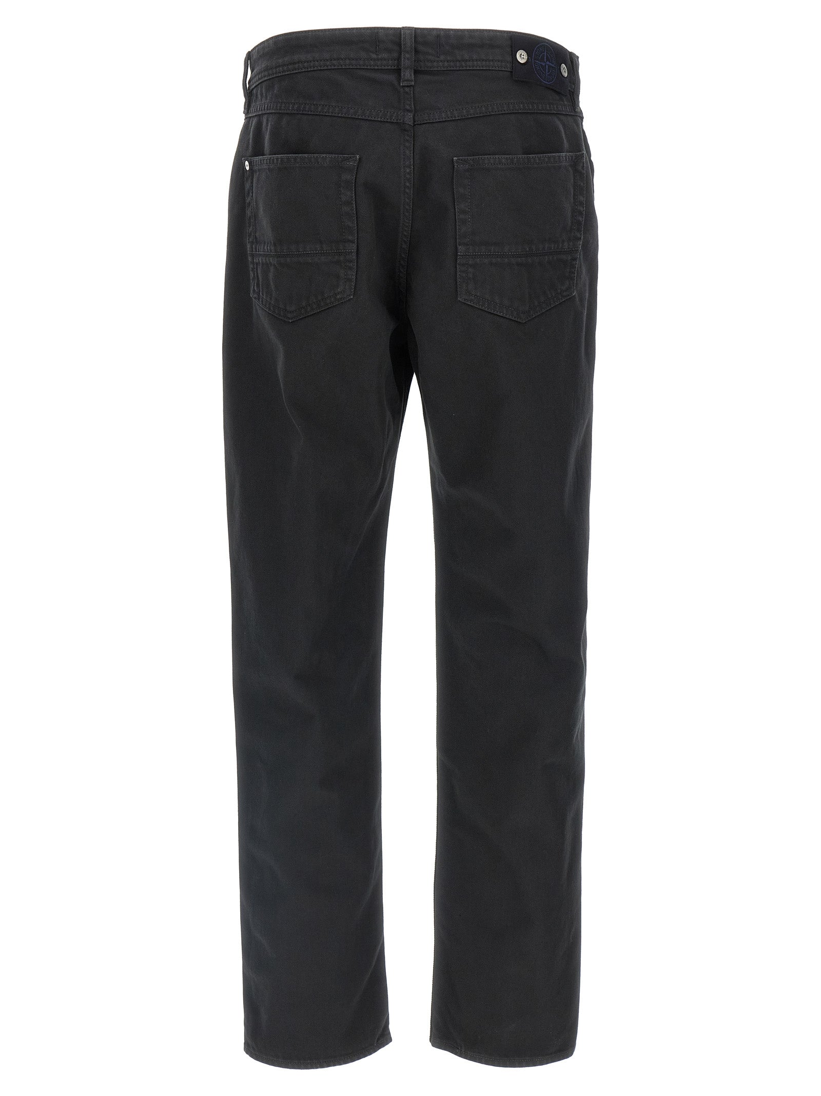 Stone Island Black Cotton Straight-Leg Men's Jeans