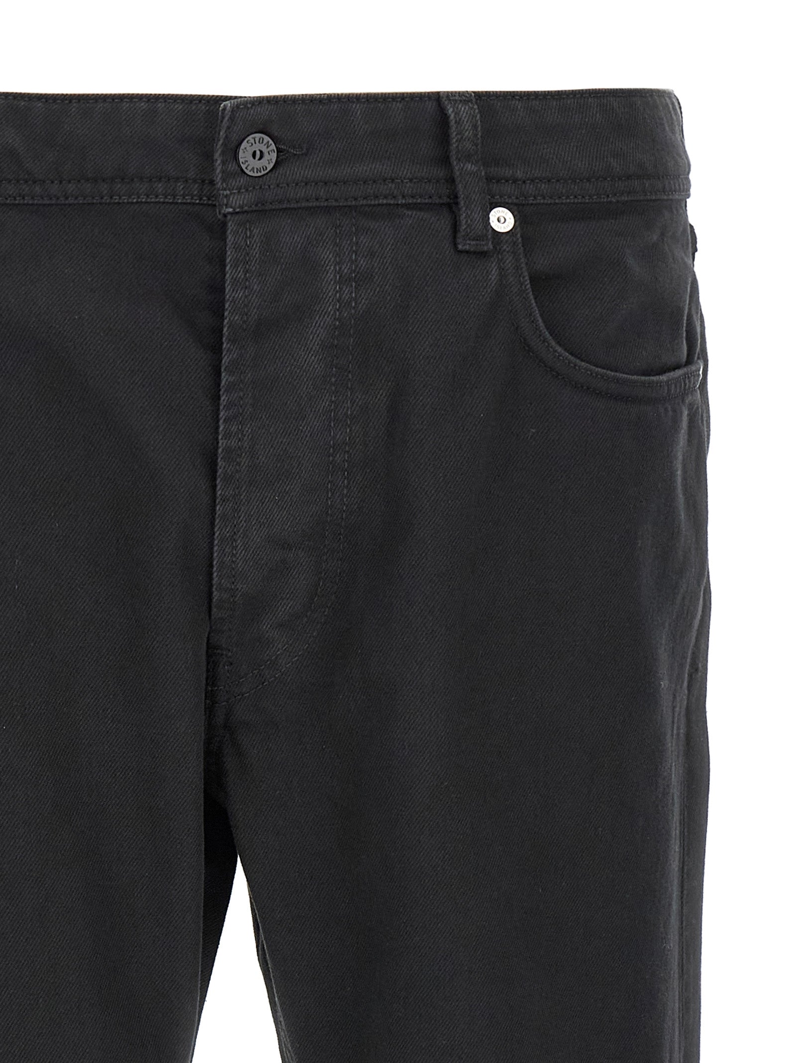 Stone Island Black Cotton Straight-Leg Men's Jeans