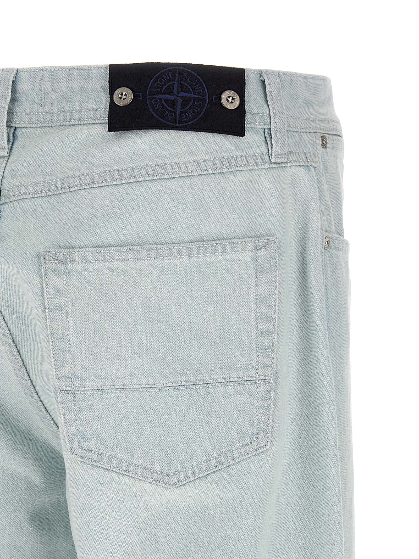 Stone Island Blue Cotton Straight-Leg Men's Jeans