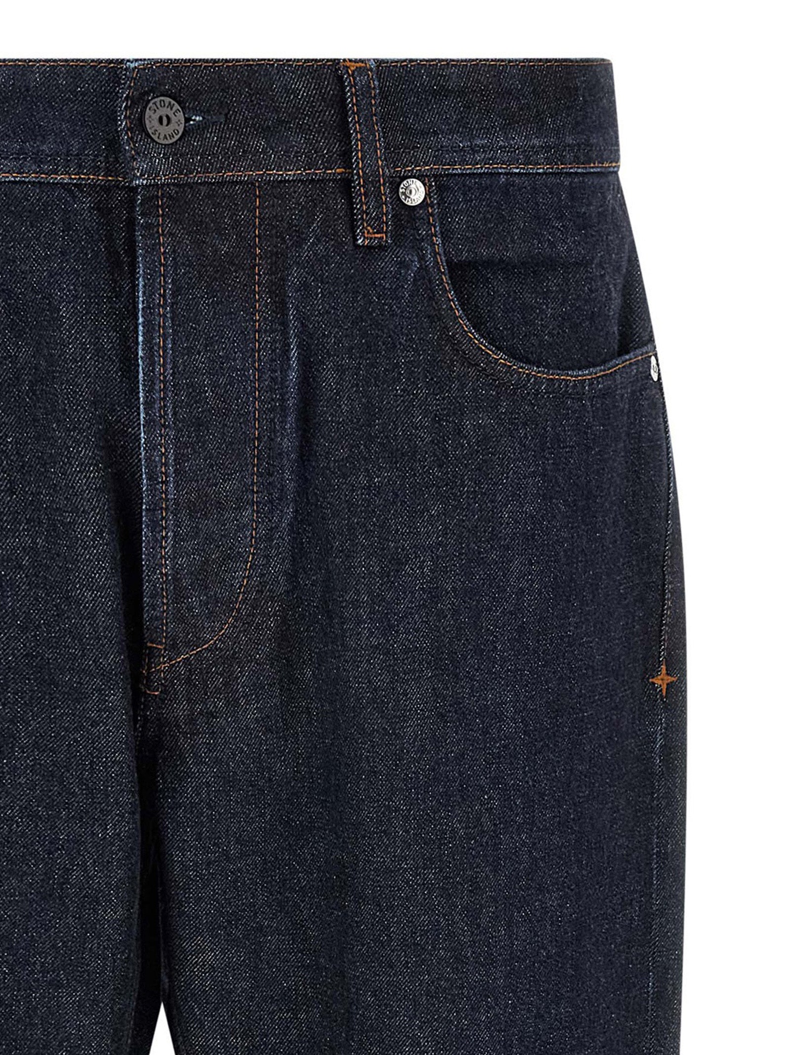 Stone Island Blue Cotton Straight-Leg Men's Jeans