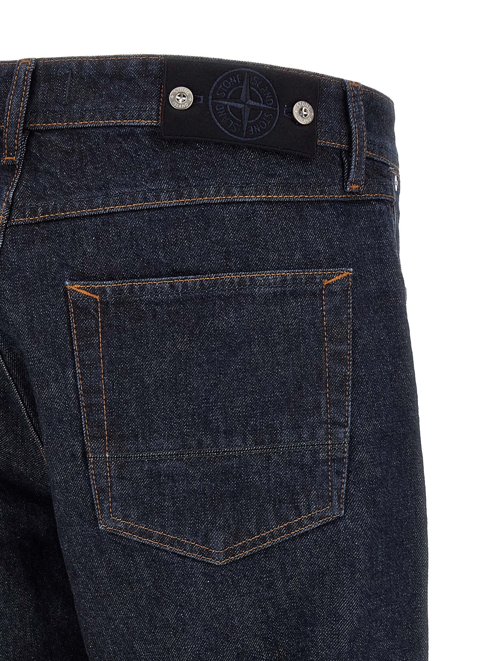 Stone Island Blue Cotton Straight-Leg Men's Jeans