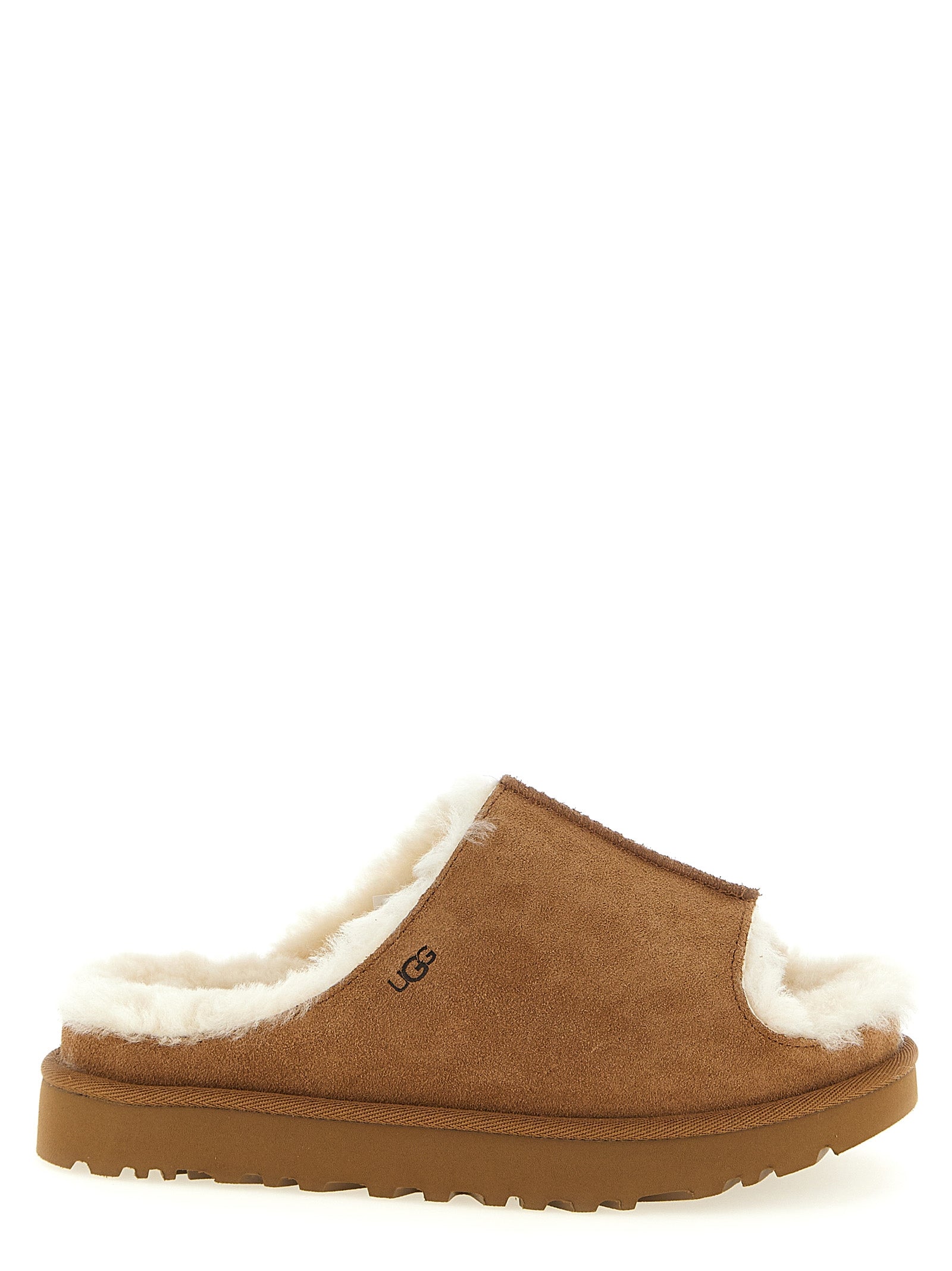 UGG Brown Leather Women's Slides