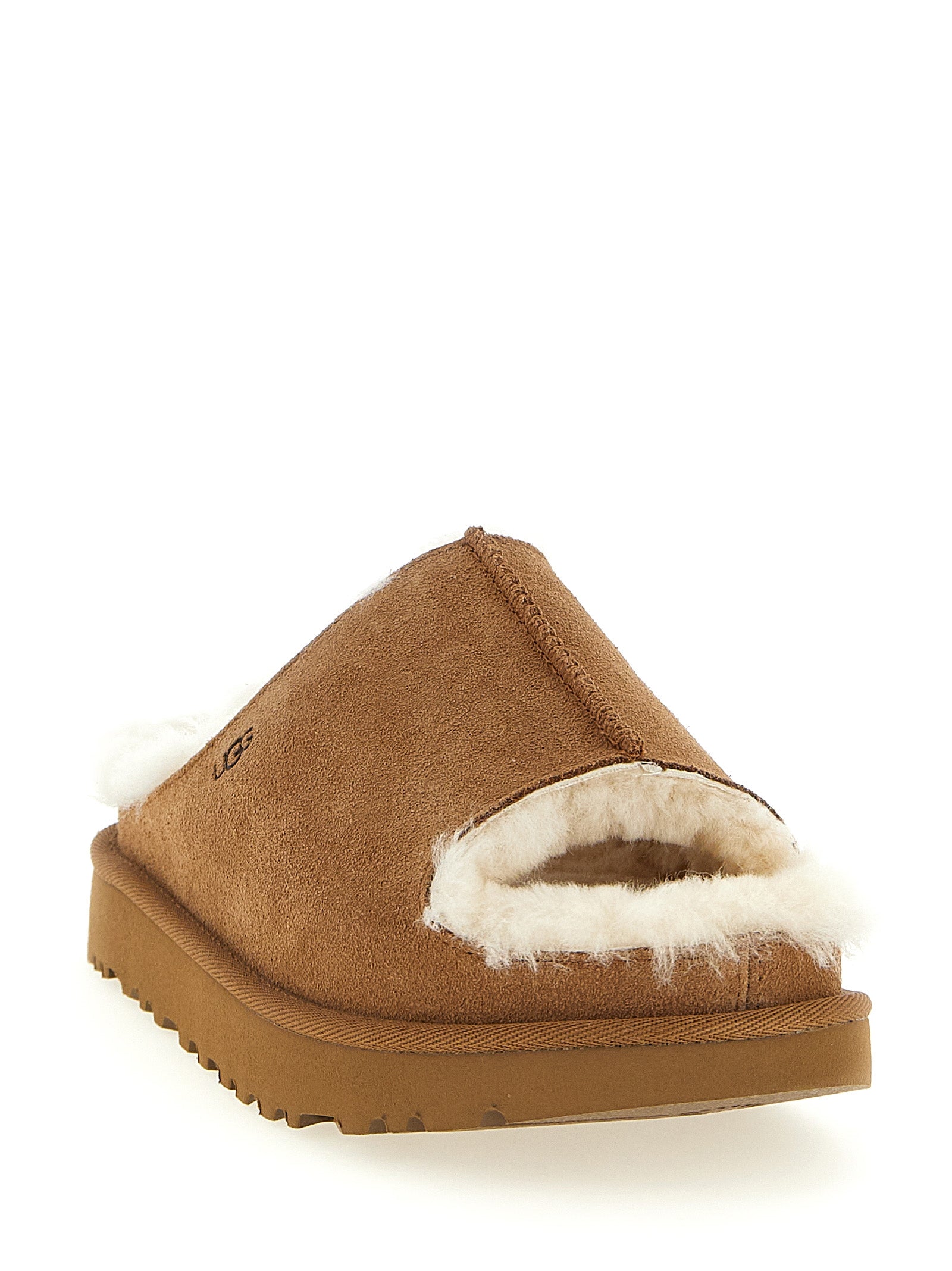 UGG Brown Leather Women's Slides