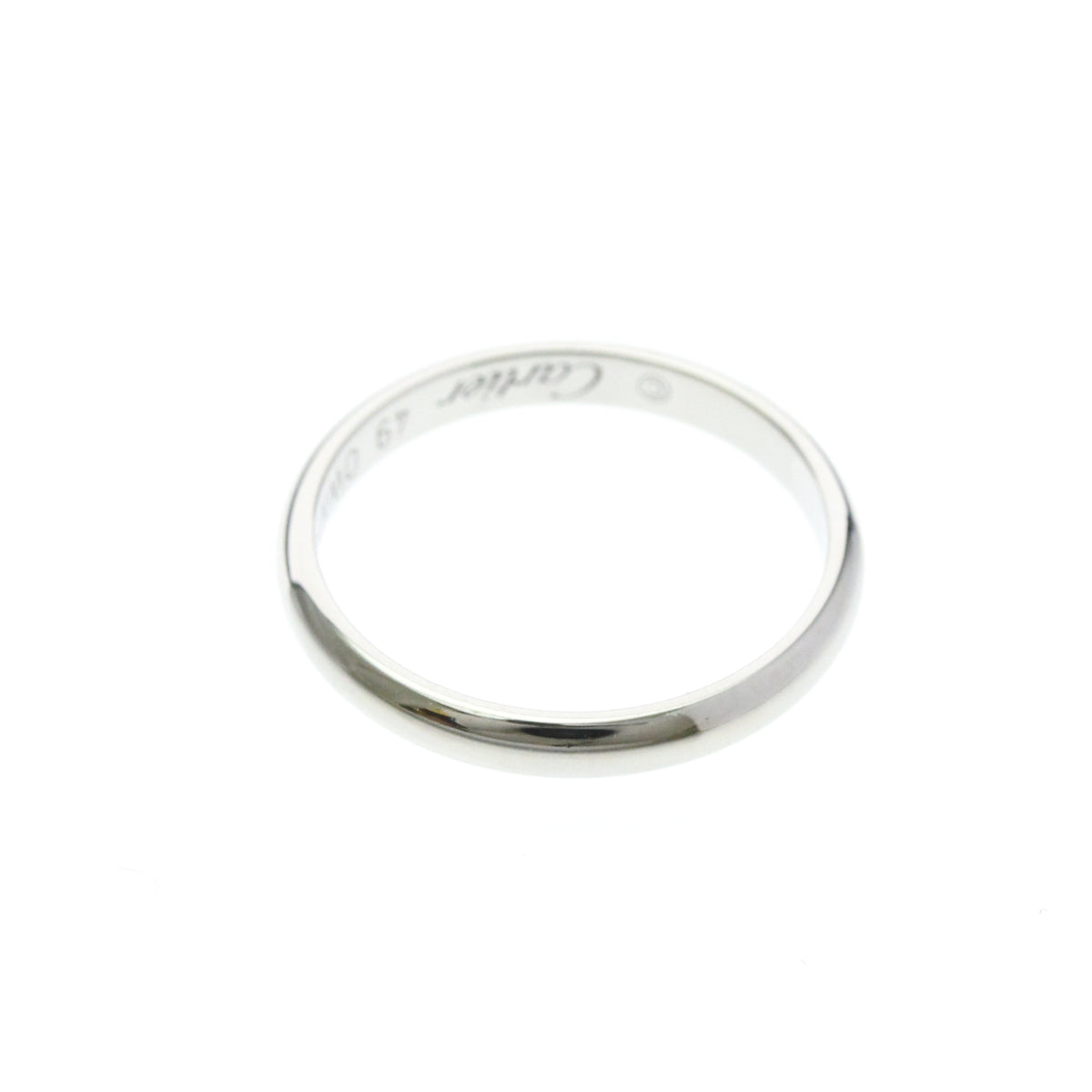 Cartier 1895 Wedding Band Platinum Silver Platinum Ring Jewelry (Pre-Owned)