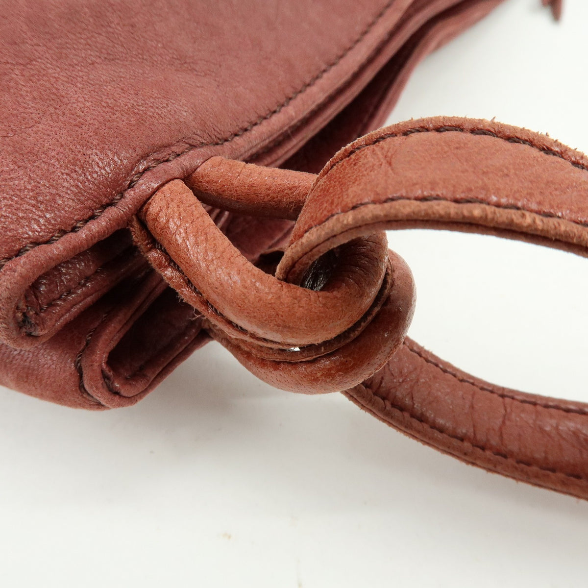 Loewe Anagram Leather Burgundy Leather Tote Bag Bag (Pre-Owned)