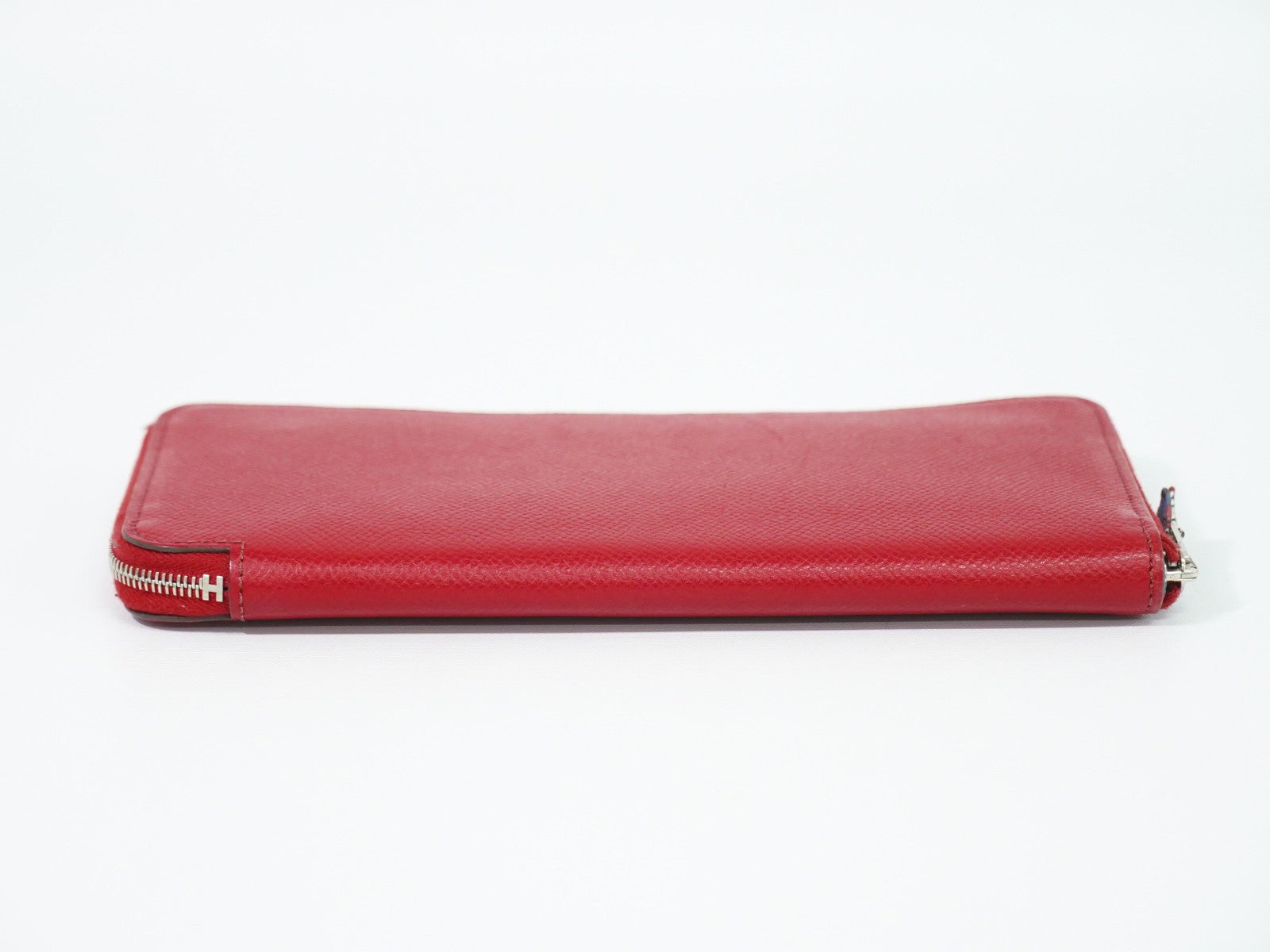 Hermes Azap Zip Around Silk'in Epsom Red Leather Wallets Accessory (Pre-Owned)