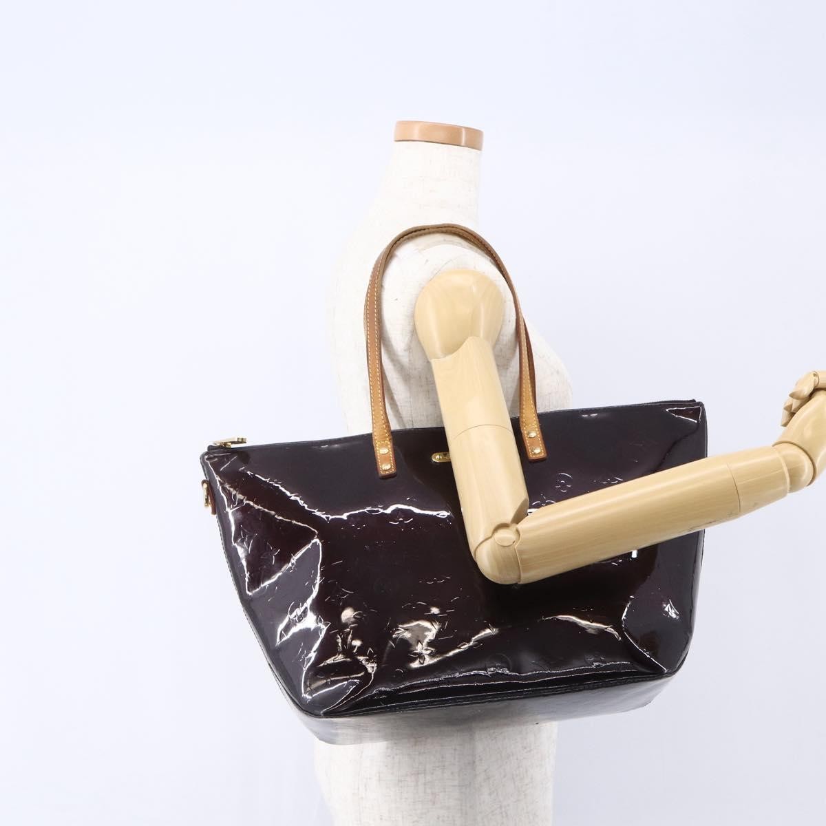Louis Vuitton Bellevue Monogram Vernis Burgundy Patent_Leather Tote Bag Bag (Pre-Owned)