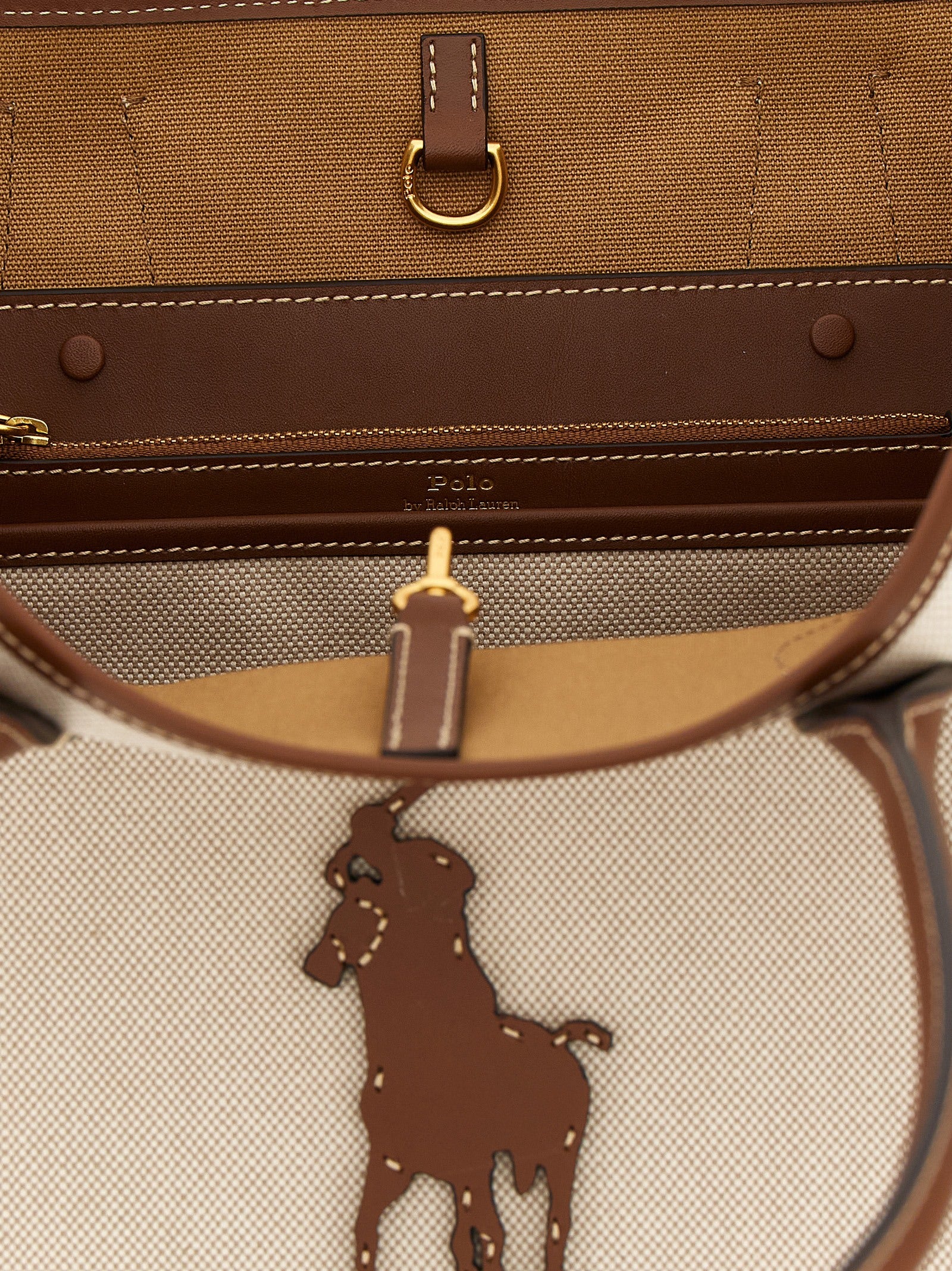 Polo Ralph Lauren Brown Cotton Tote Women's Bag