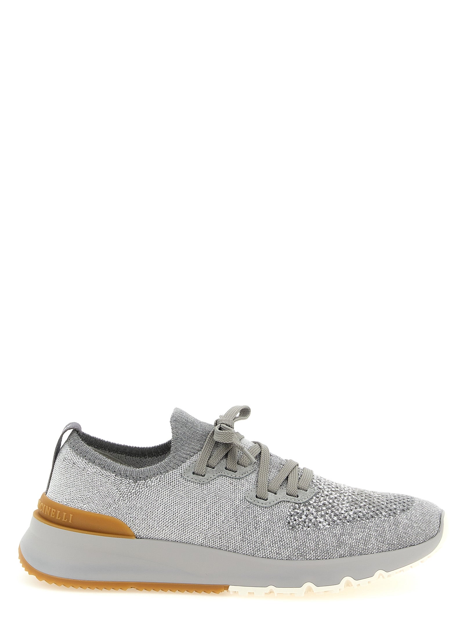 Brunello Cucinelli Gray Cotton Athletic Men's Sneakers