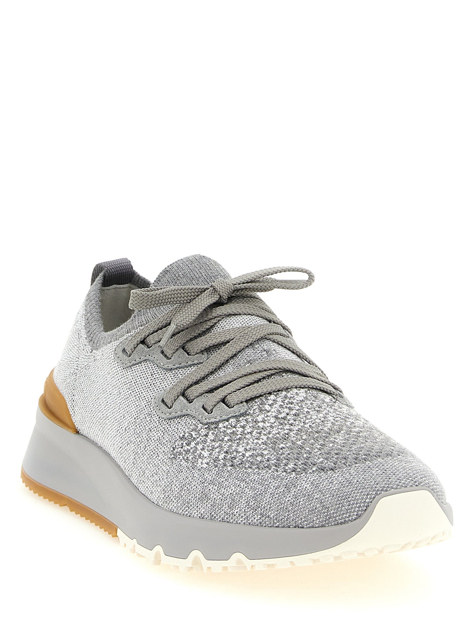 Brunello Cucinelli Gray Cotton Athletic Men's Sneakers