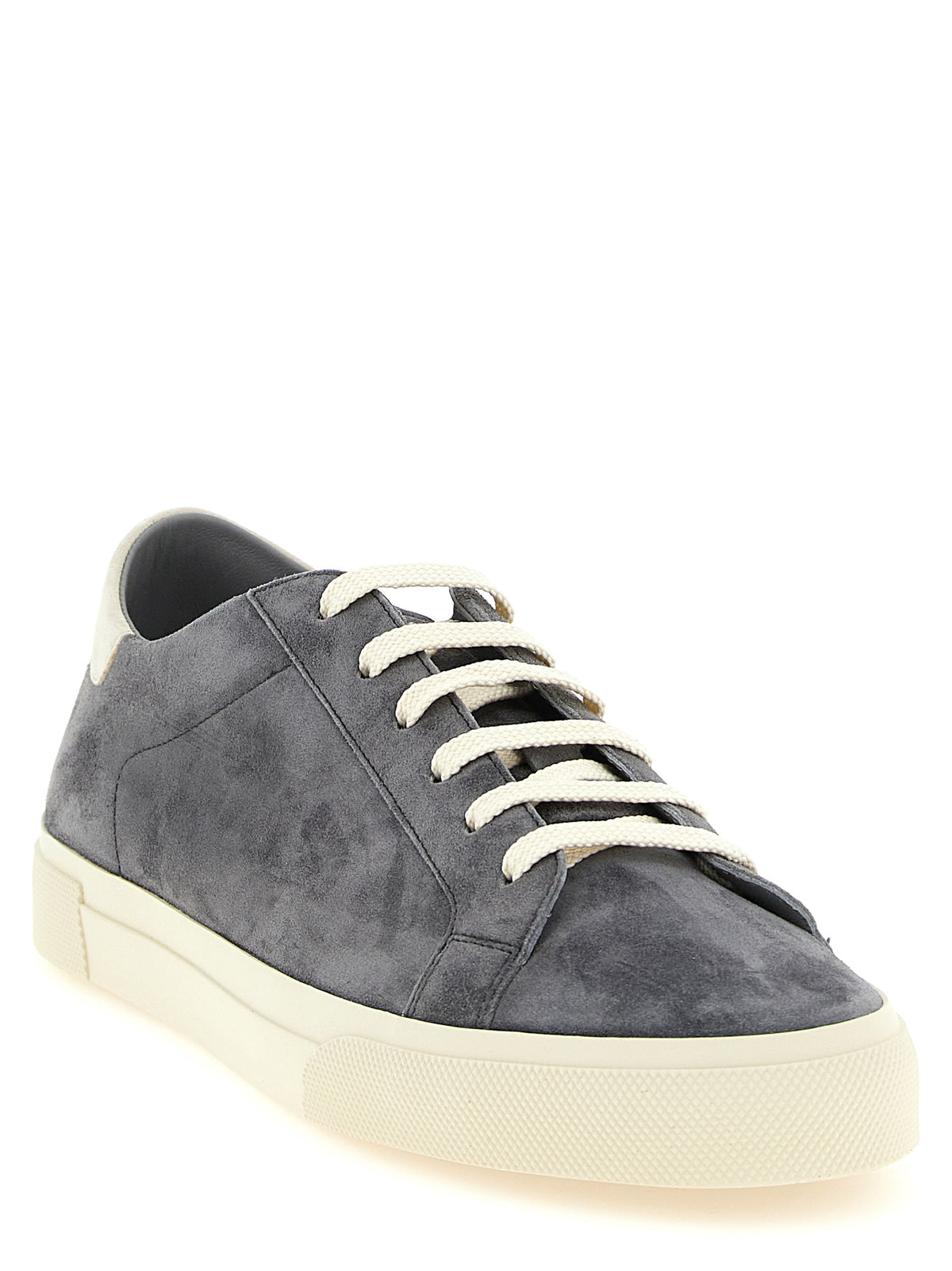 Brunello Cucinelli Gray Calfskin Men's Sneakers