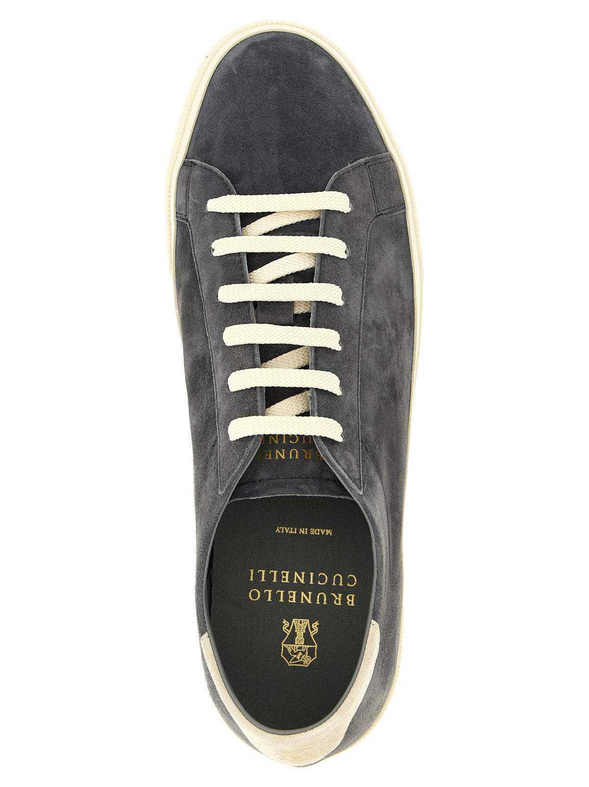 Brunello Cucinelli Gray Calfskin Men's Sneakers