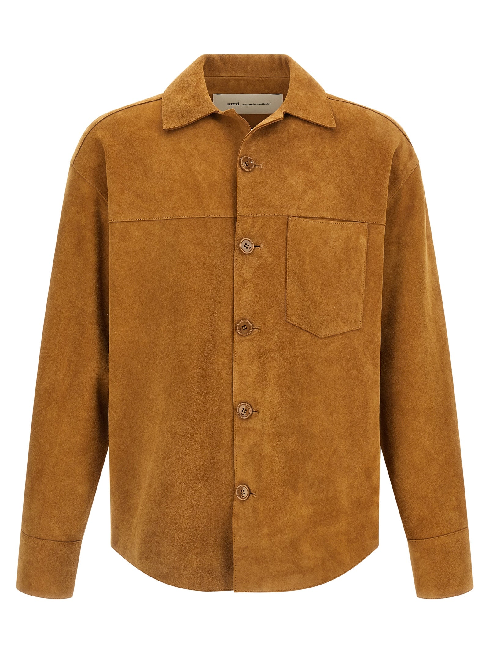 Ami Paris Brown Lamb Leather Leather Men's Jacket