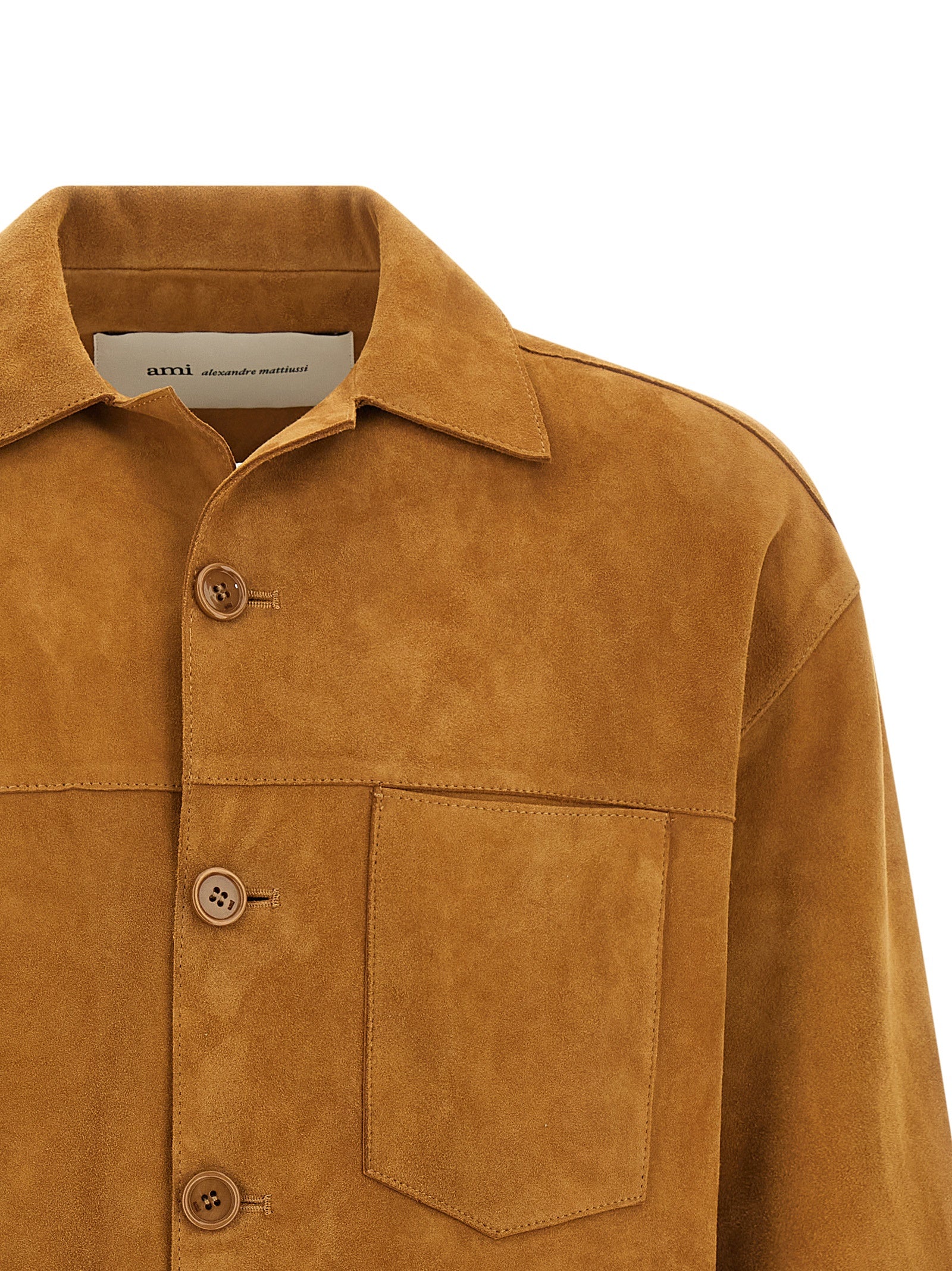 Ami Paris Brown Lamb Leather Leather Men's Jacket