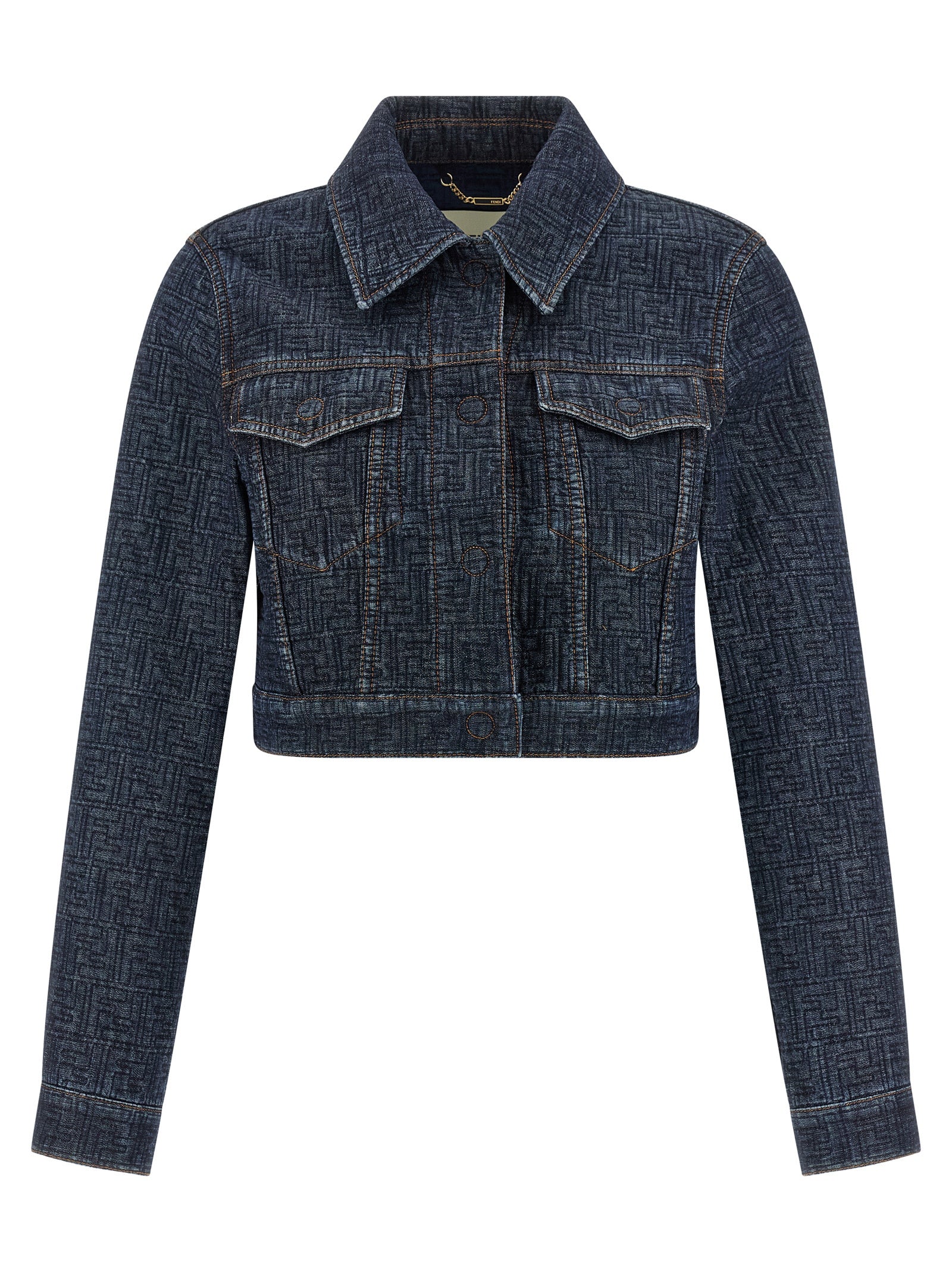 Fendi Blue Cotton Denim Women's Jacket