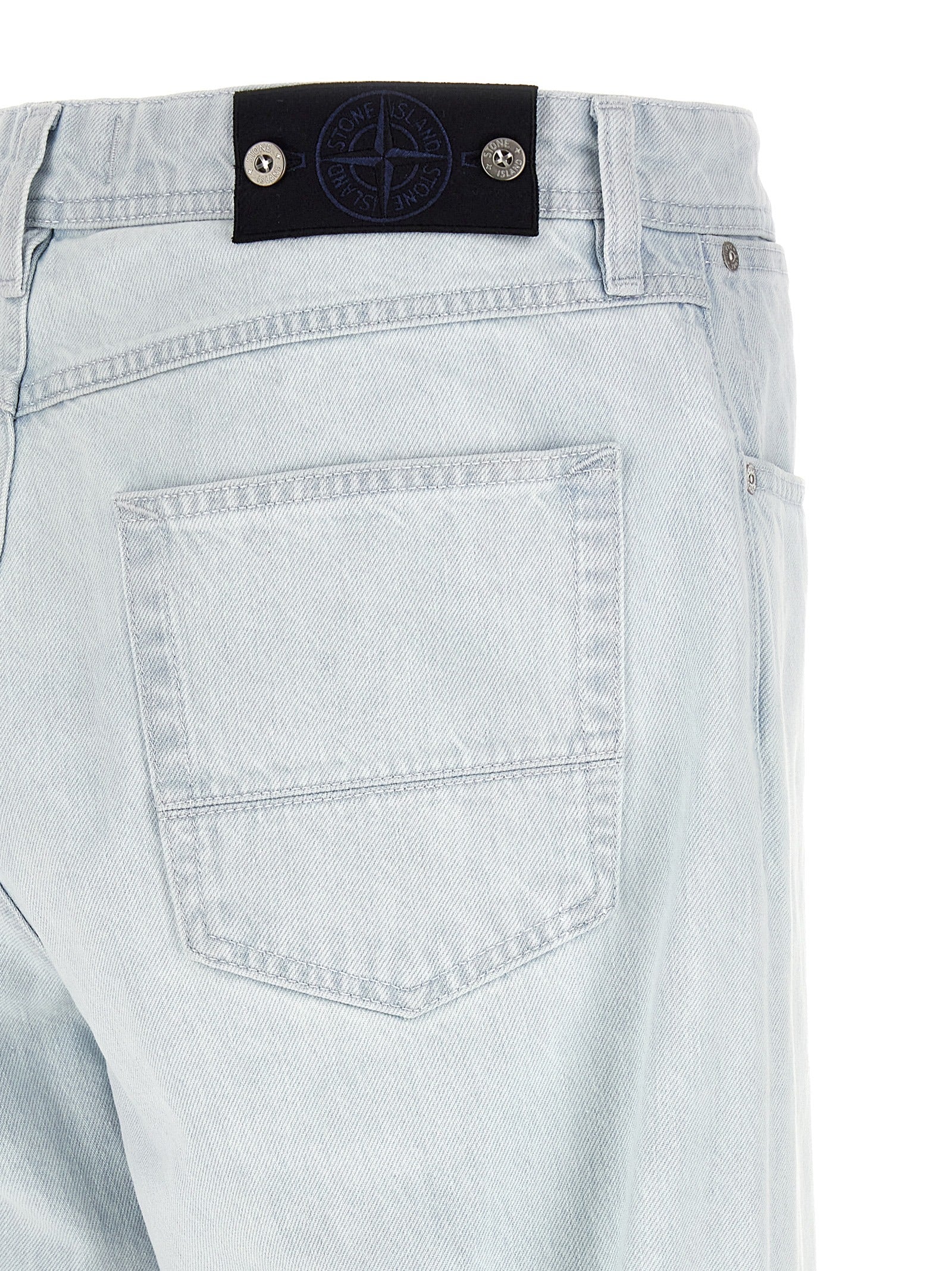 Stone Island Blue Cotton Straight-Leg Men's Jeans
