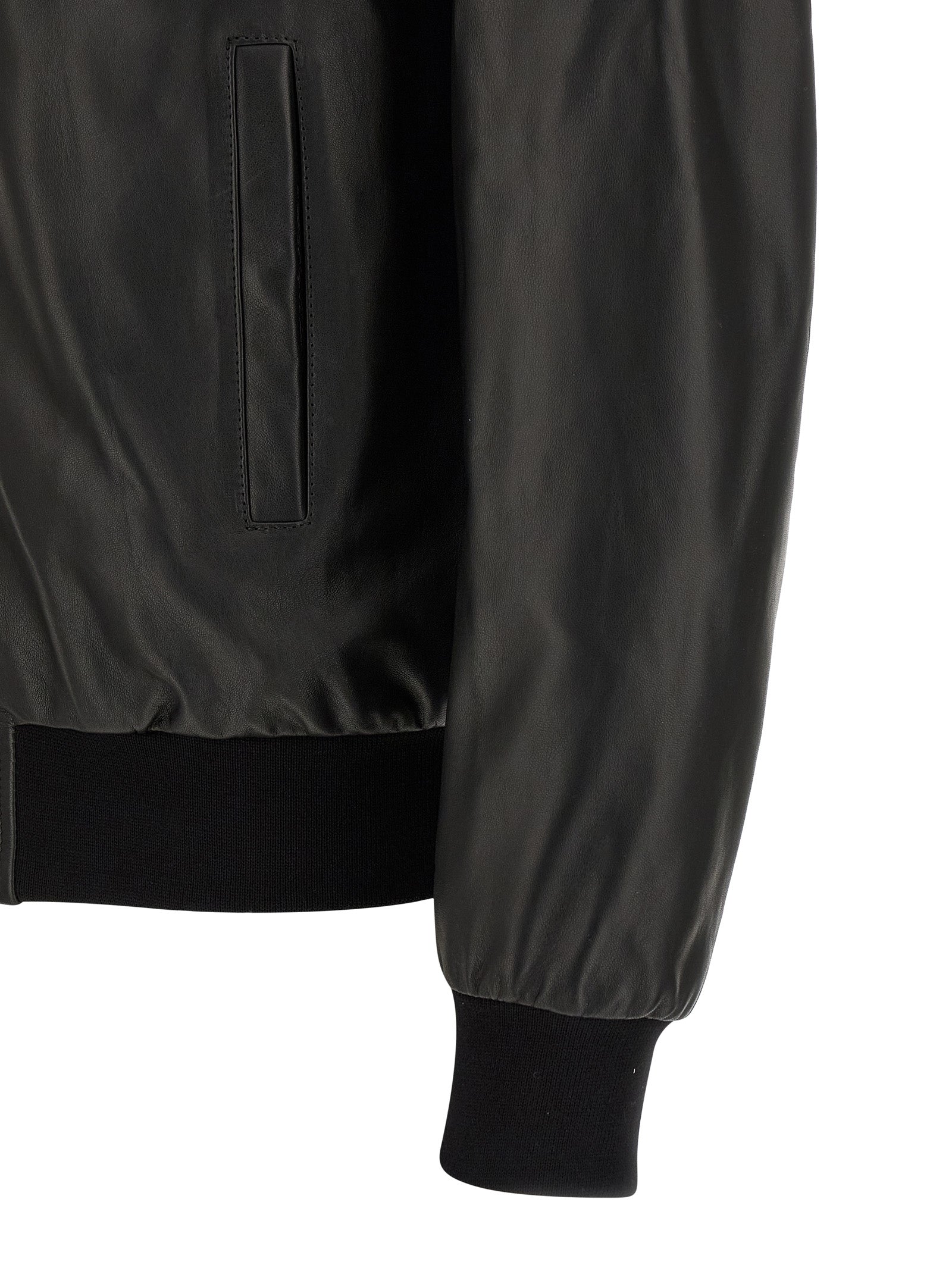 Philipp Plein Black Lambskin Leather Men's Jacket