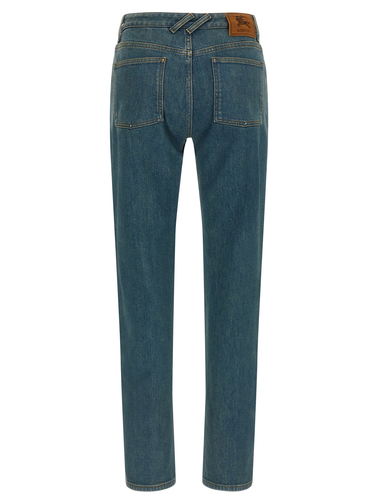 Burberry Blue Cotton Straight-Leg Women's Jeans