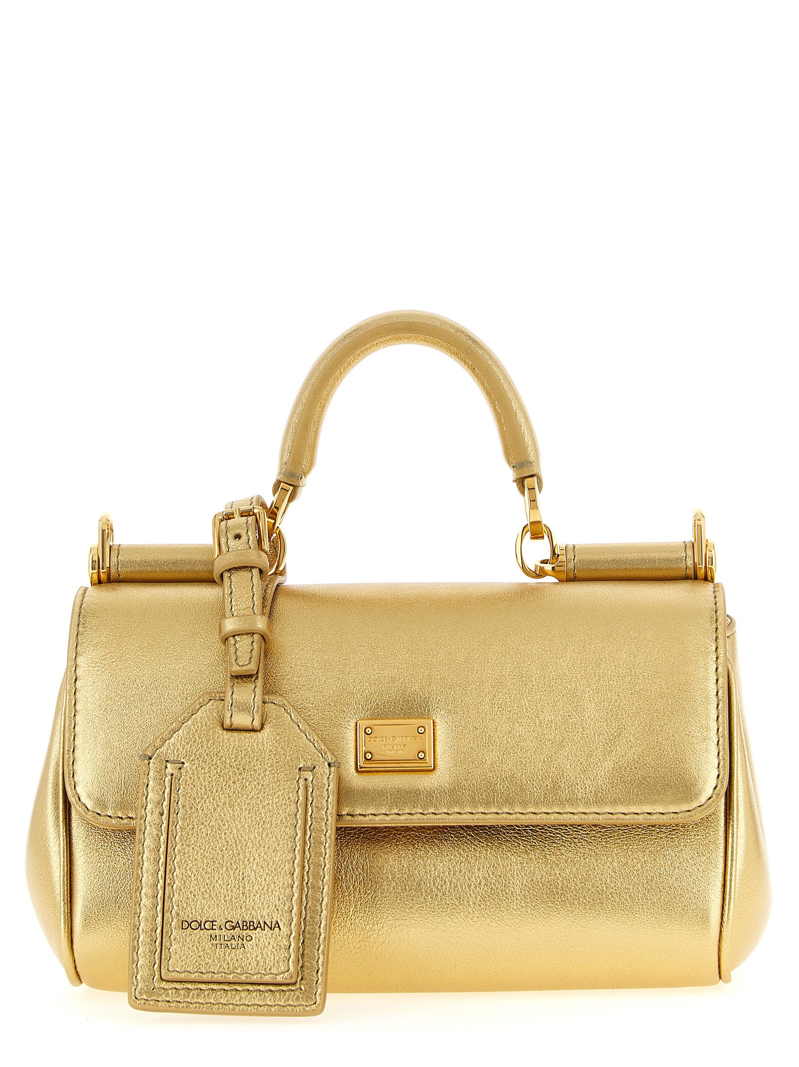 Dolce & Gabbana Gold Calfskin Women's Handbag