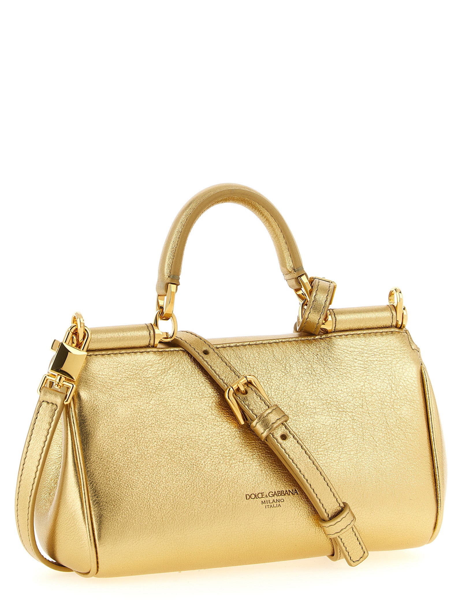 Dolce & Gabbana Gold Calfskin Women's Handbag