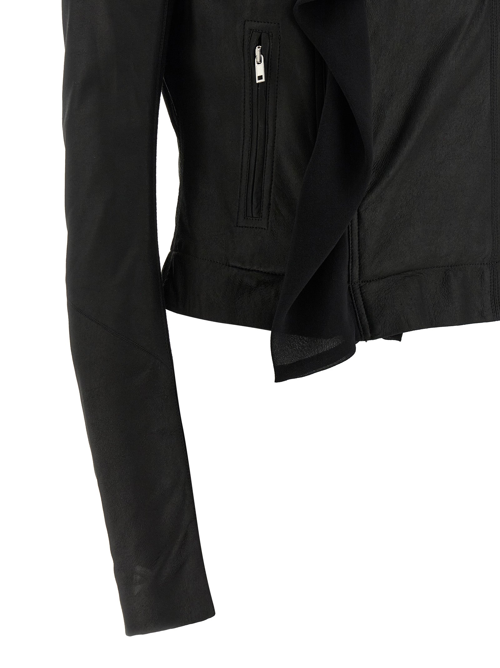 Rick Owens Black Lamb Leather Leather Women's Jacket