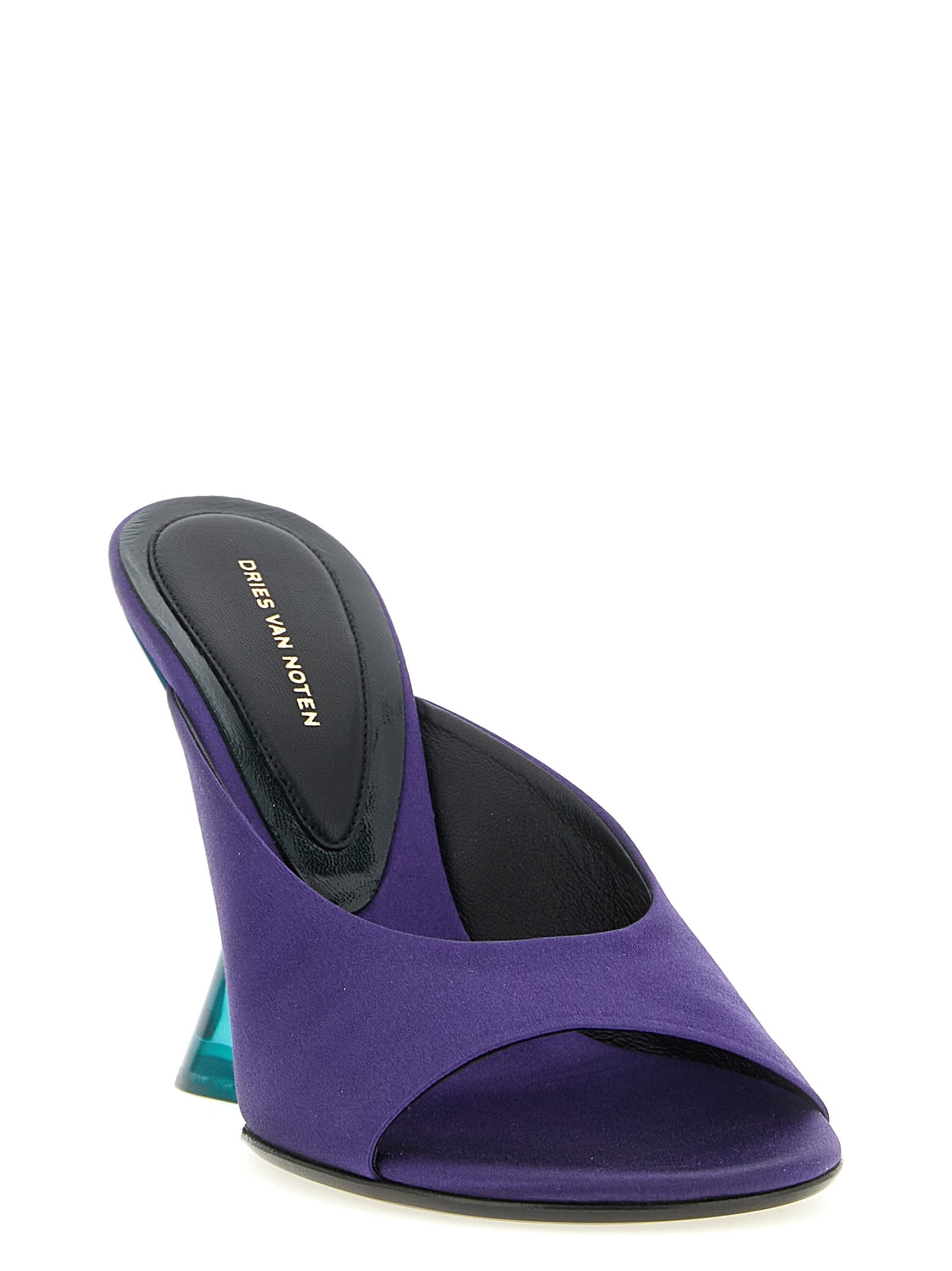Dries Van Noten Purple Cotton Wedge Women's Sandals