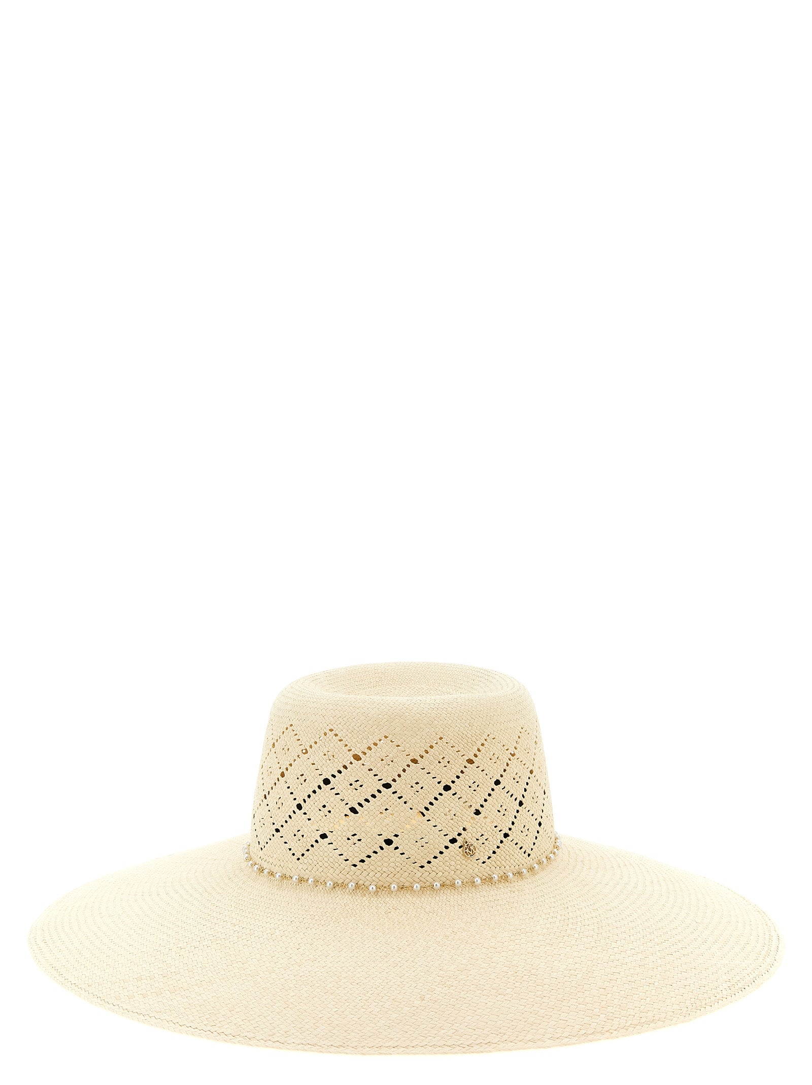 Maison Michel Beige Fabric Women's Sunhat