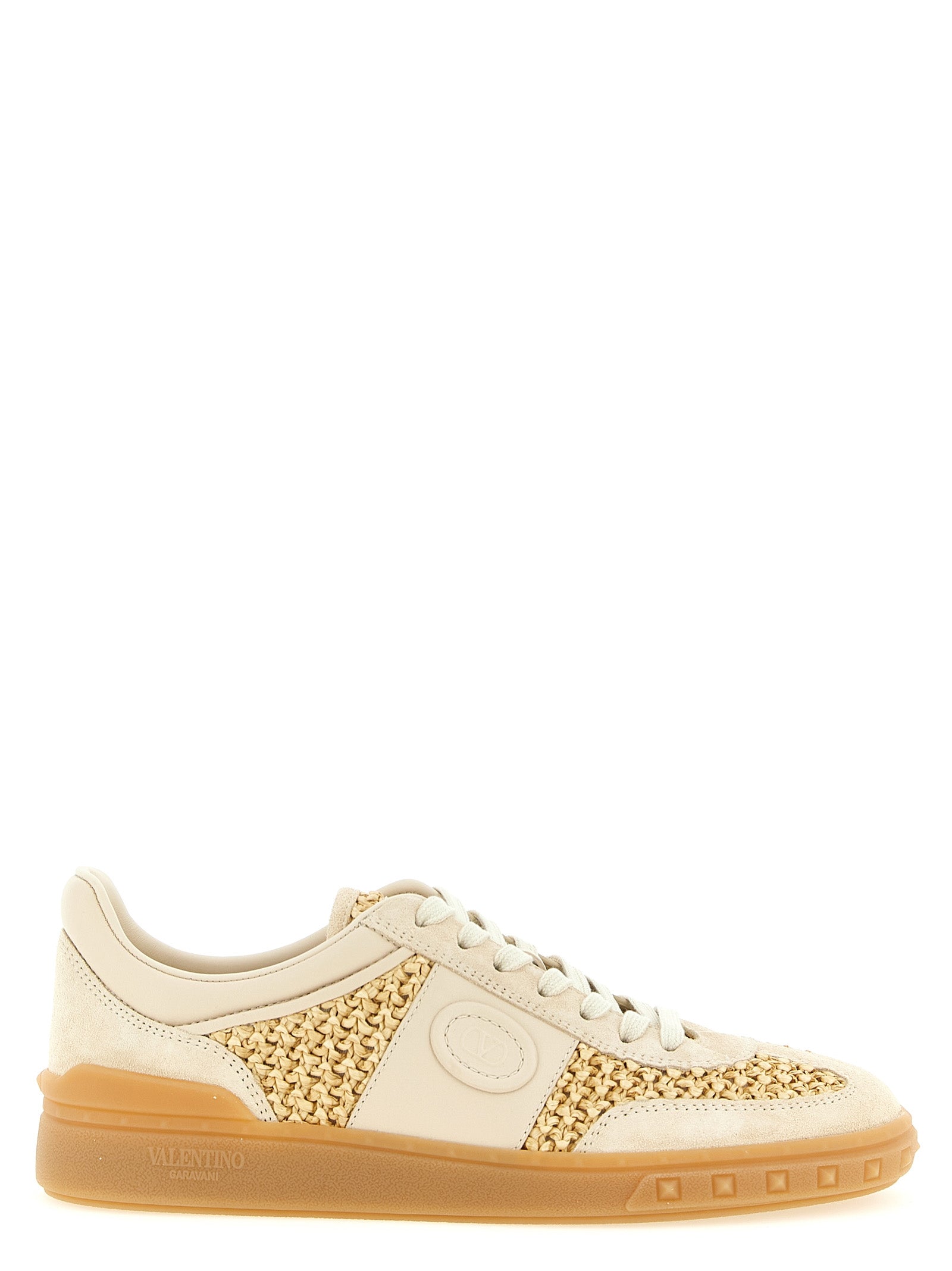Valentino Garavani Beige Calfskin Low Top Women's Sneakers