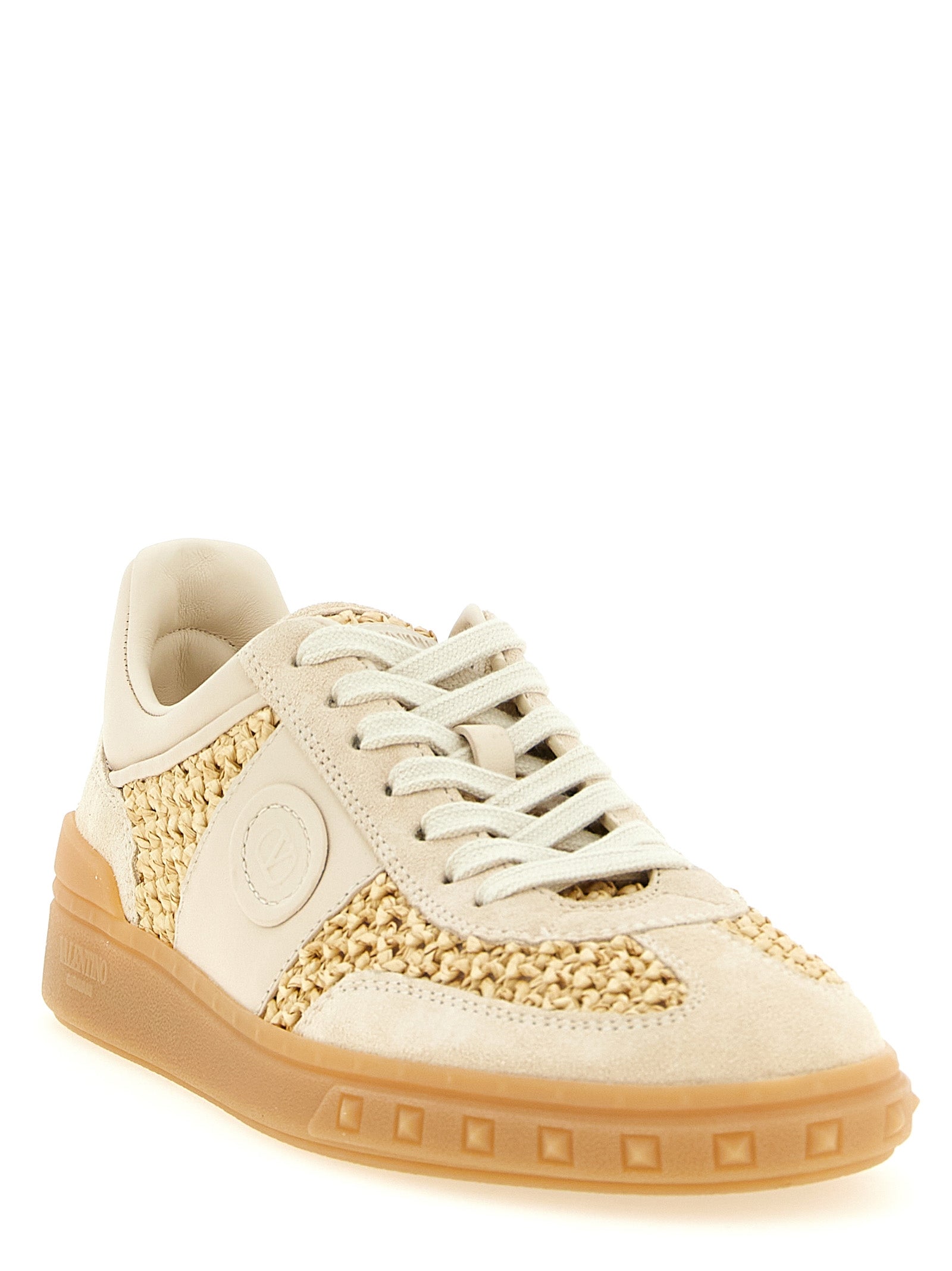 Valentino Garavani Beige Calfskin Low Top Women's Sneakers