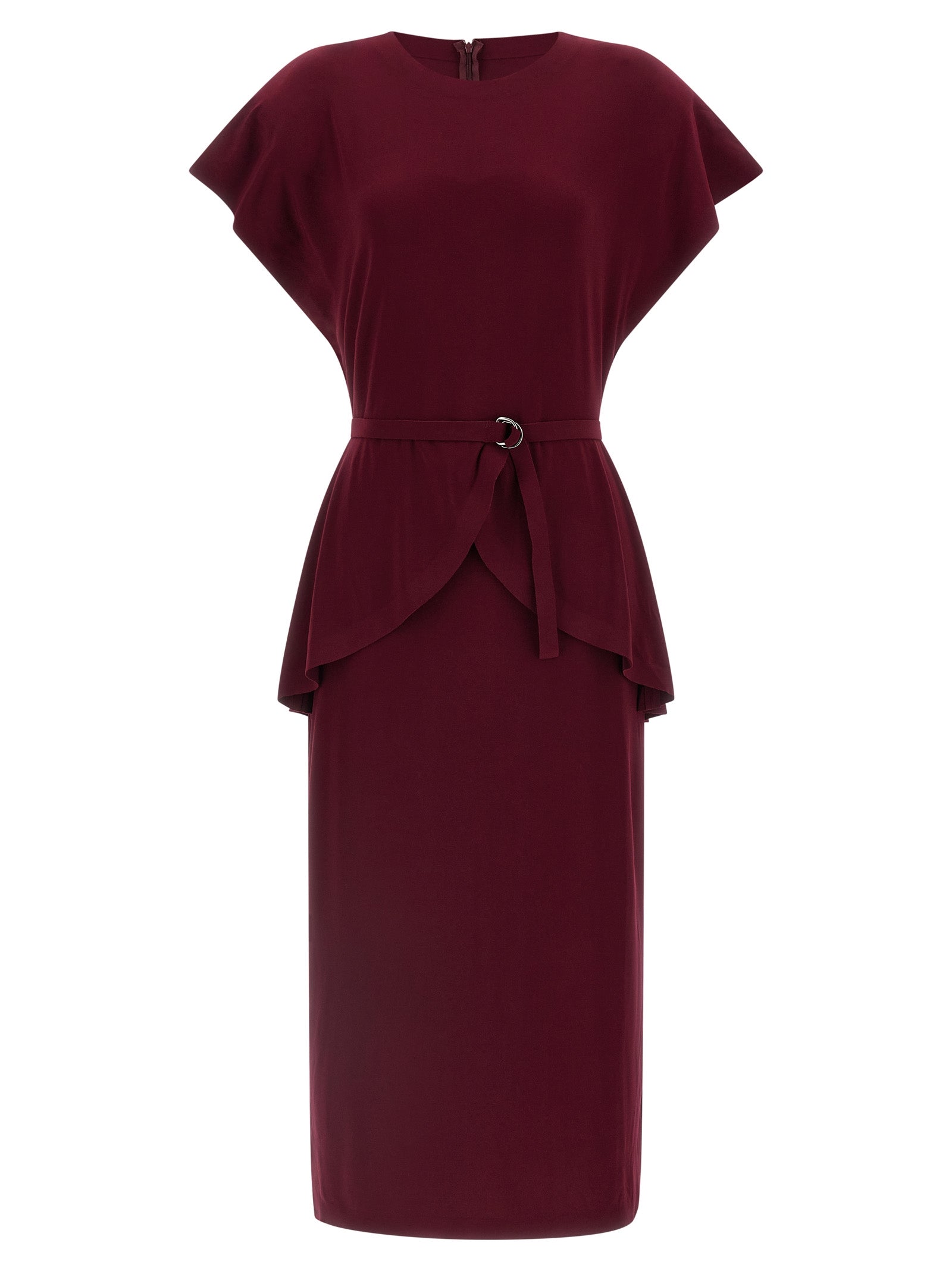 Norma Kamali Bordeaux Polyester Midi Women's Dress