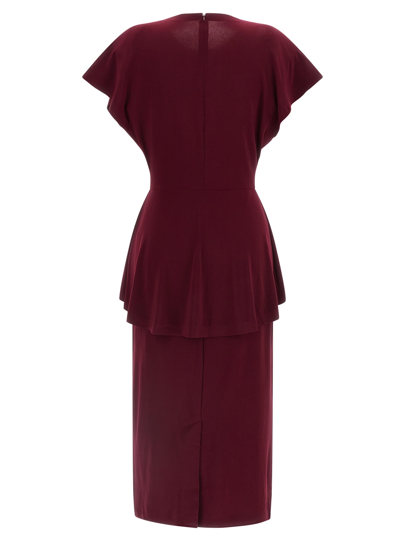 Norma Kamali Bordeaux Polyester Midi Women's Dress