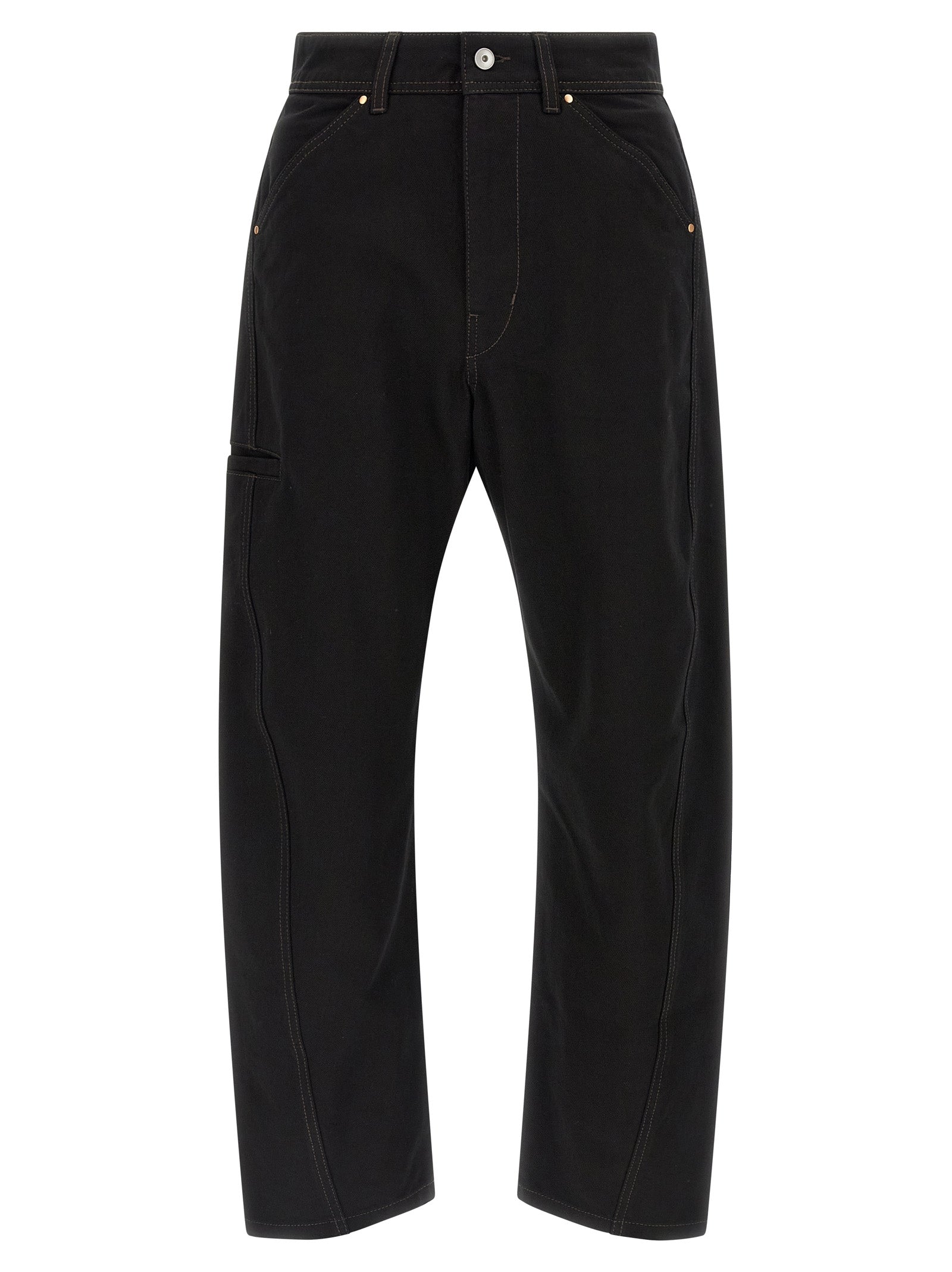 Lemaire Black Cotton Relaxed Fit Men's Jeans