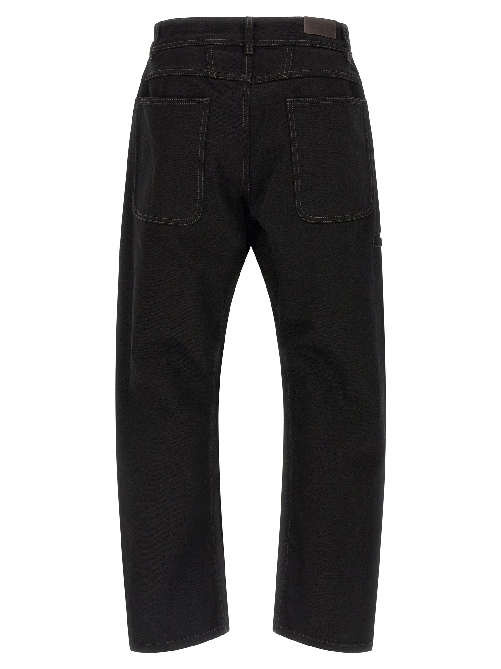 Lemaire Black Cotton Relaxed Fit Men's Jeans