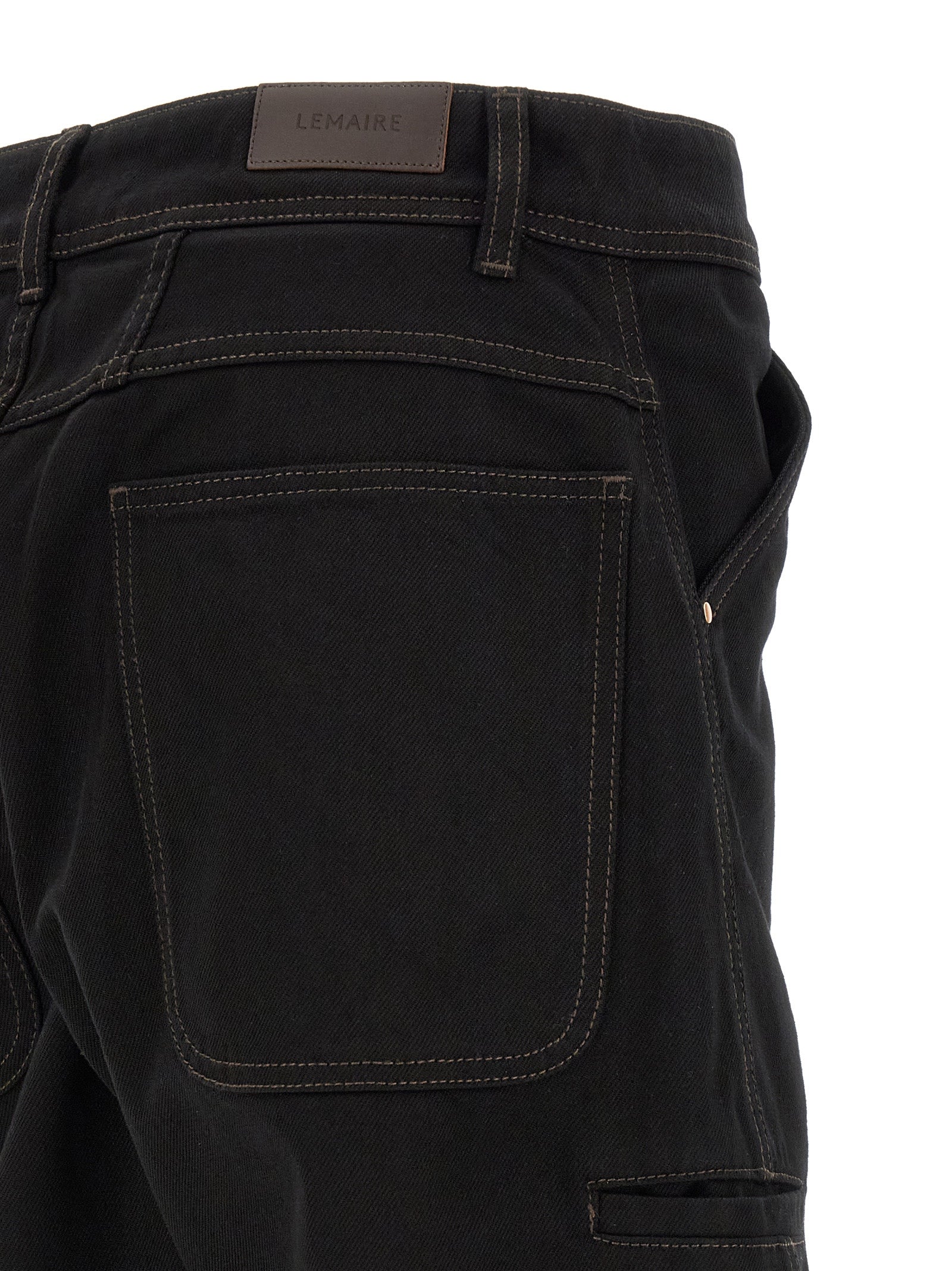 Lemaire Black Cotton Relaxed Fit Men's Jeans