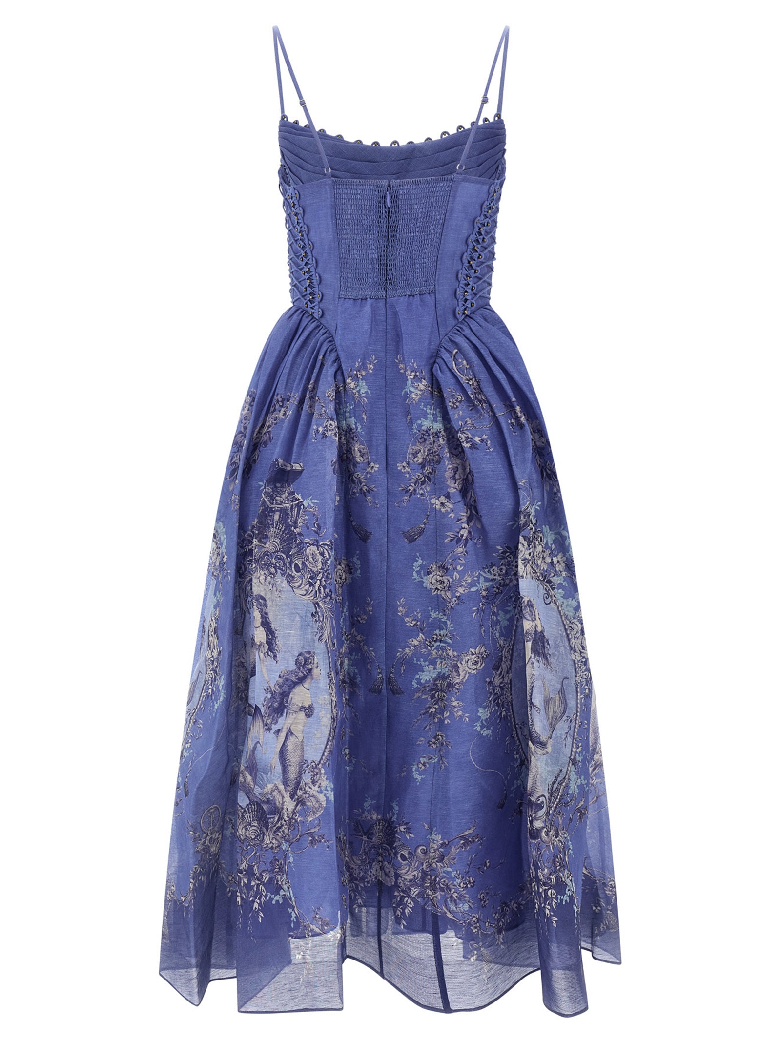 Zimmermann Blue Linen Long Women's Dress