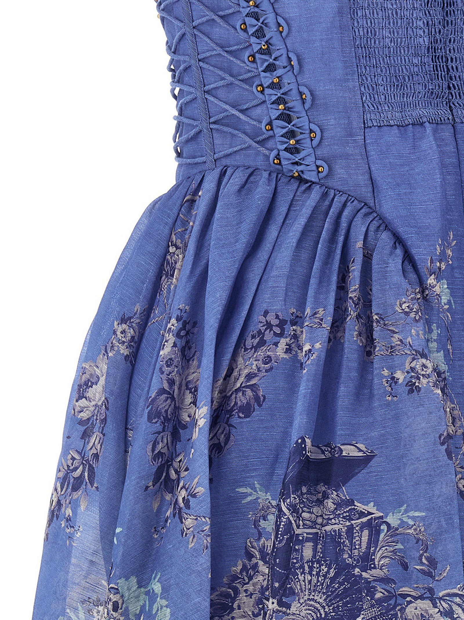 Zimmermann Blue Linen Long Women's Dress