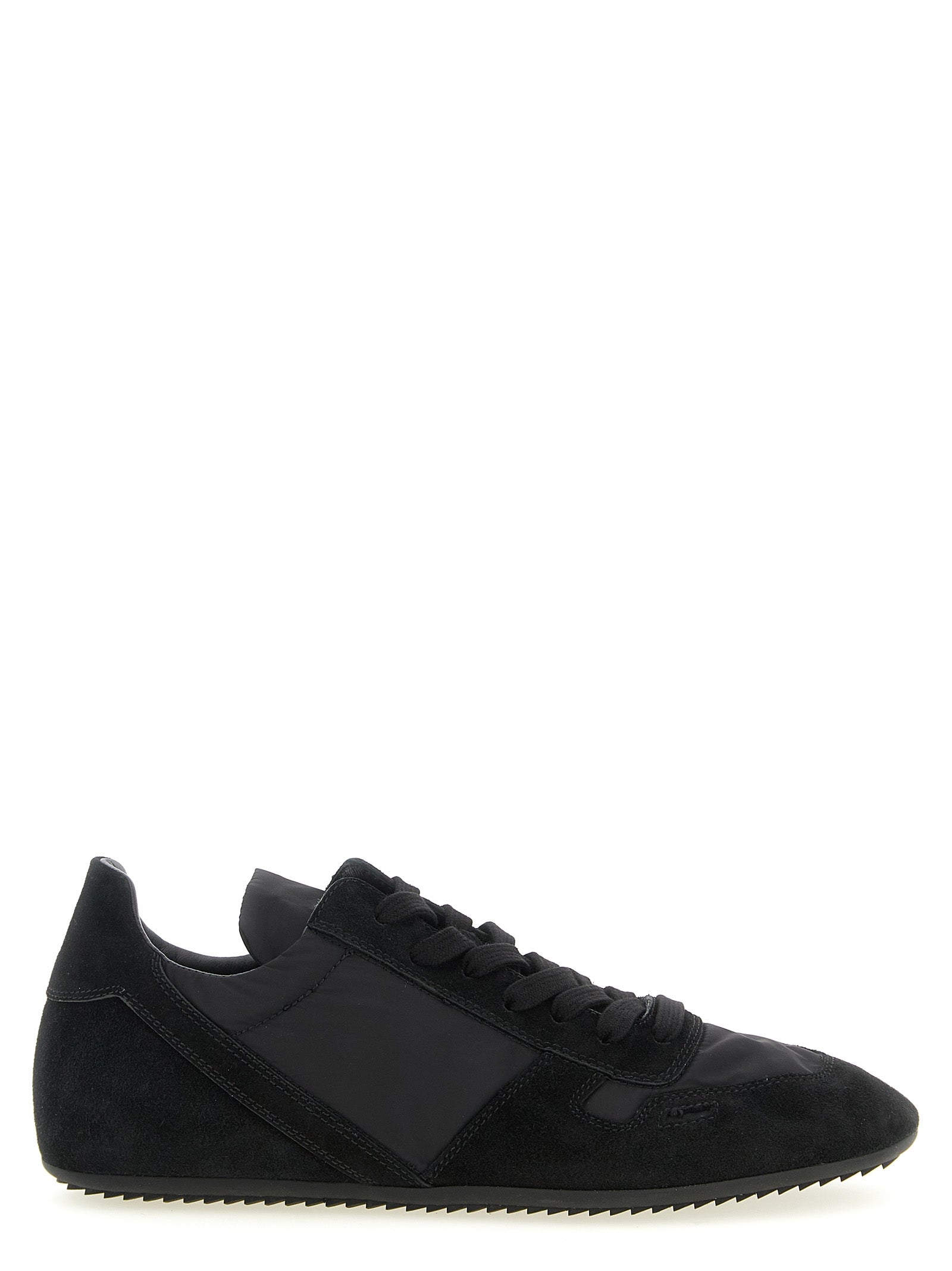 Rick Owens Black Calfskin Athletic Men's Sneakers