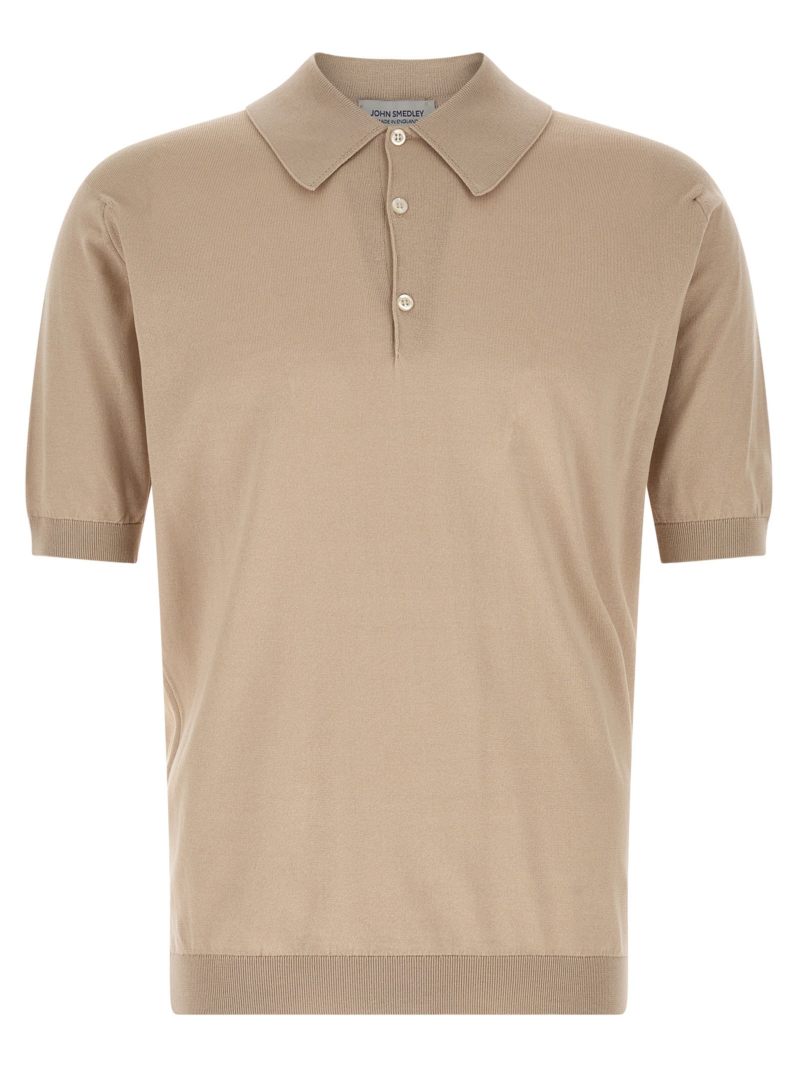 JOHN SMEDLEY Beige Cotton Polo Men's Shirt