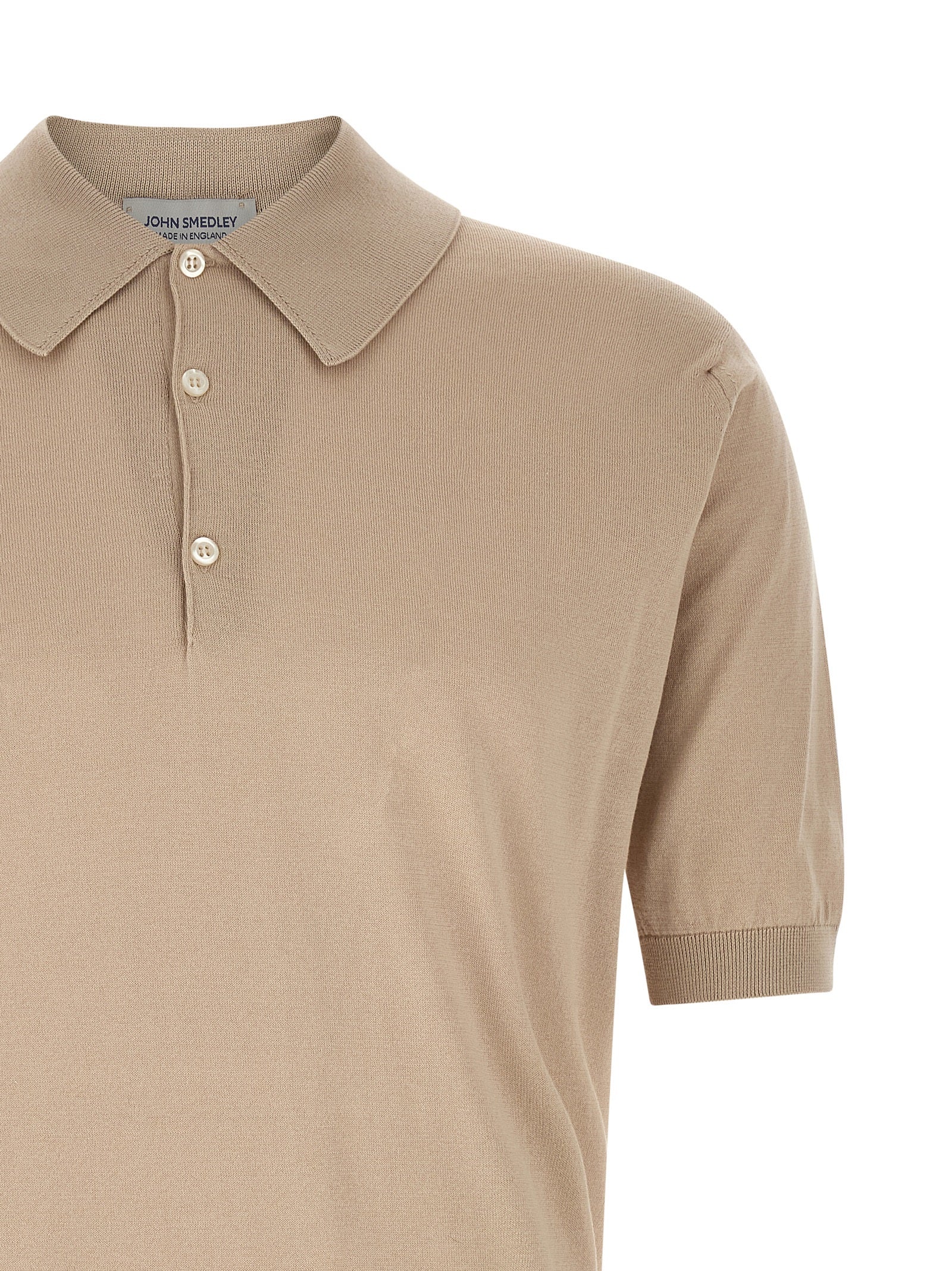 JOHN SMEDLEY Beige Cotton Polo Men's Shirt