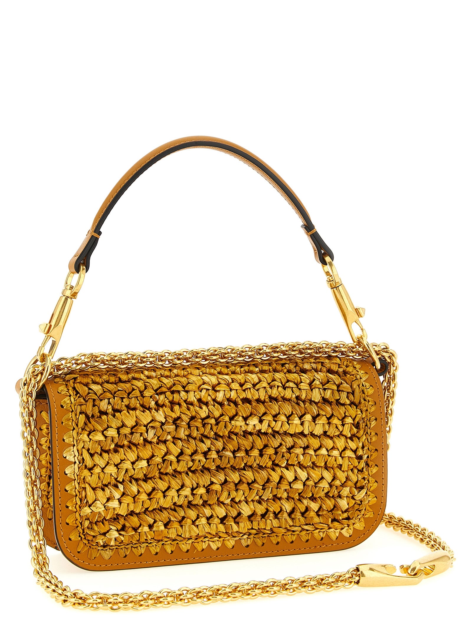 Valentino Garavani Gold Viscose Shoulder Women's Bag