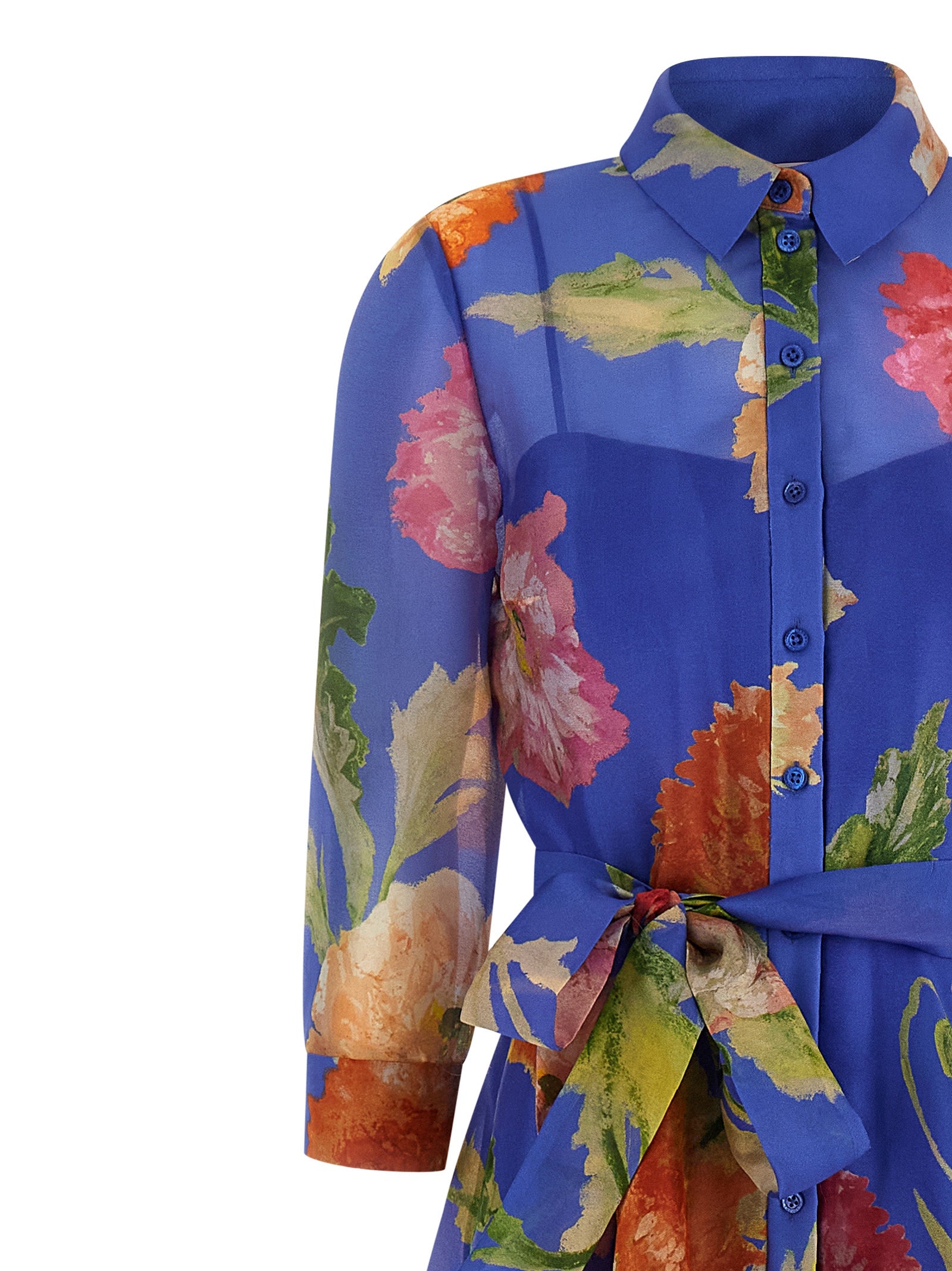 Carolina Herrera Blue Silk Long Women's Dress