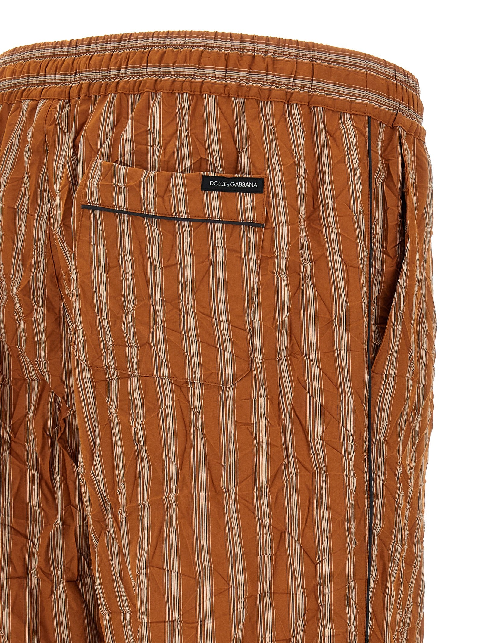 Dolce & Gabbana Brown Viscose Casual Men's Pants