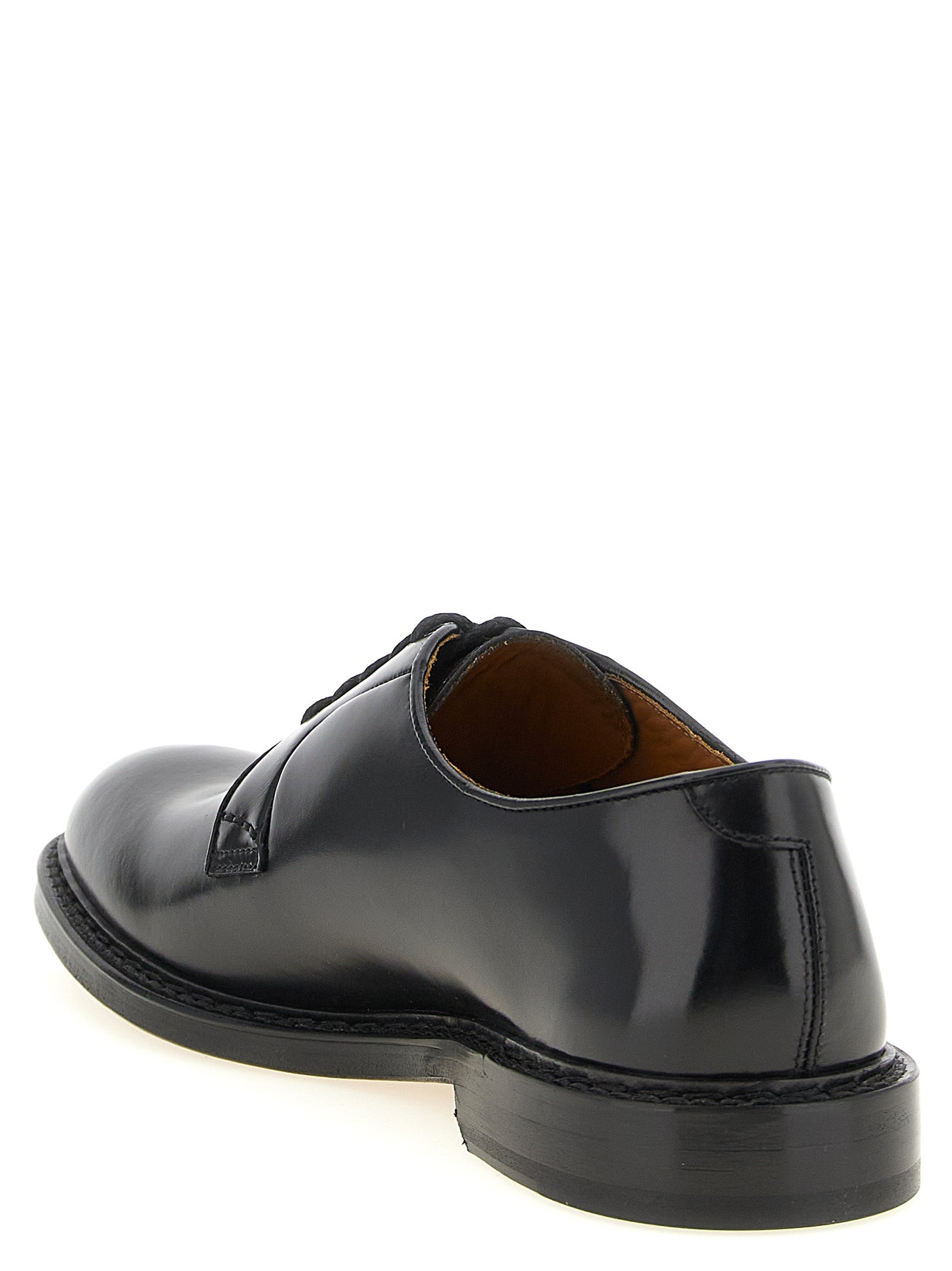 Doucal's Black Calfskin Oxfords And Men's Derbies