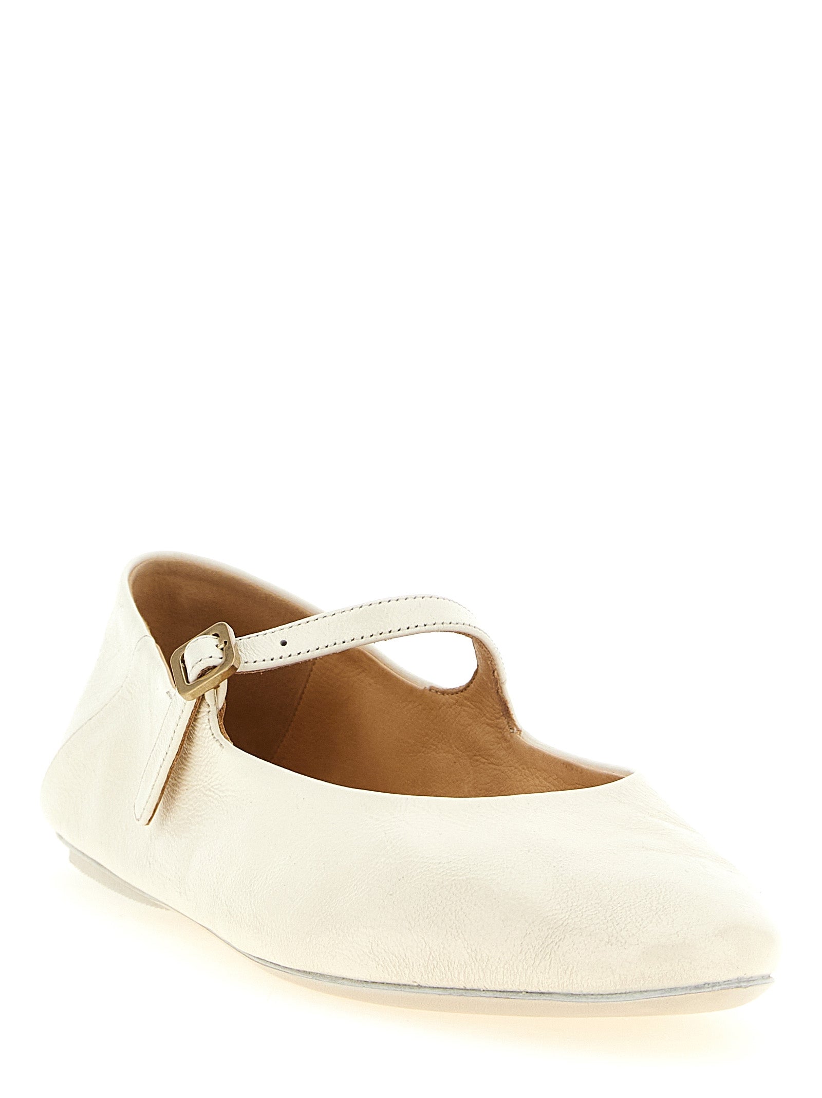 Marsell Beige Calfskin Ballet Women's Flats