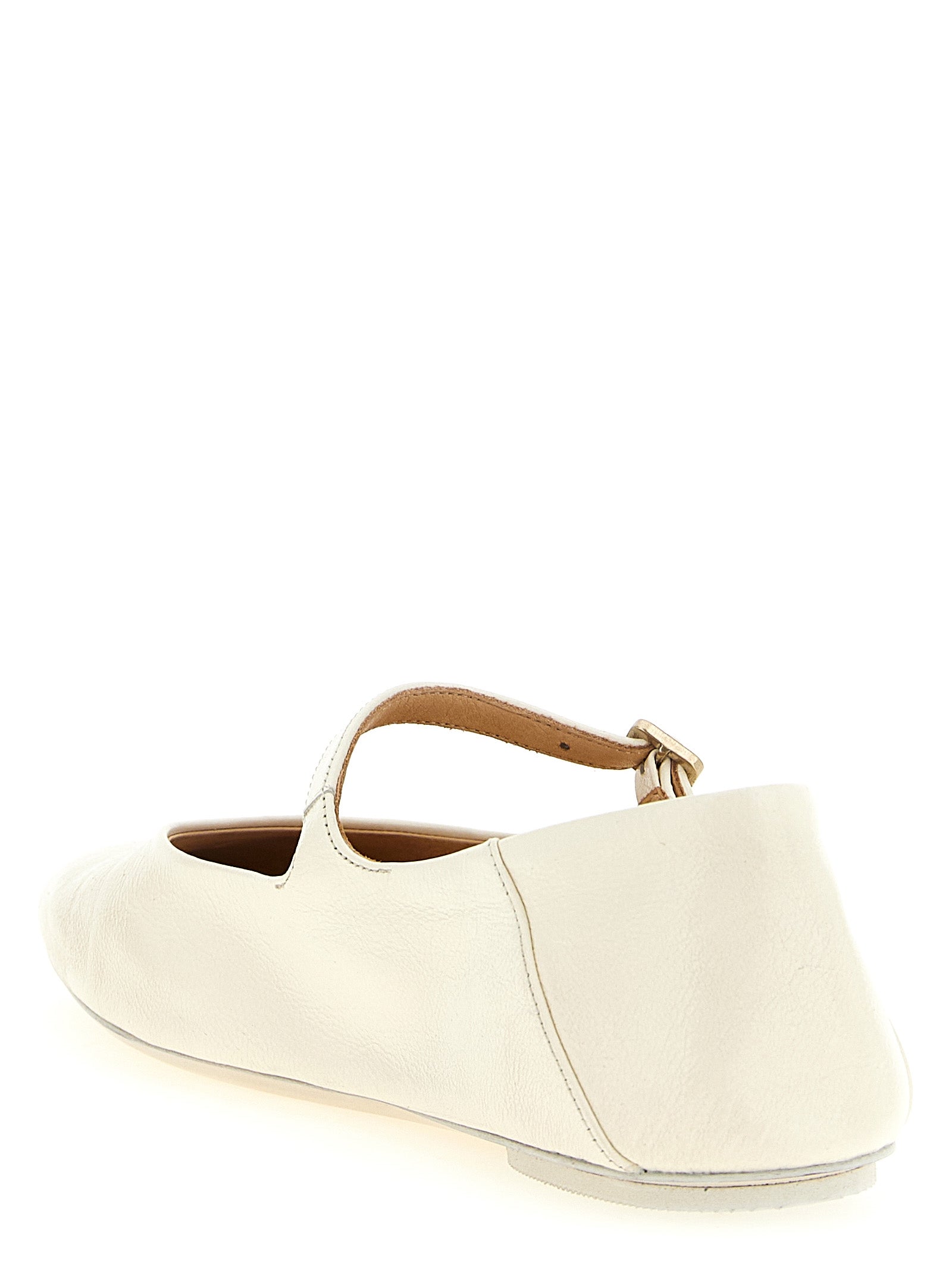 Marsell Beige Calfskin Ballet Women's Flats